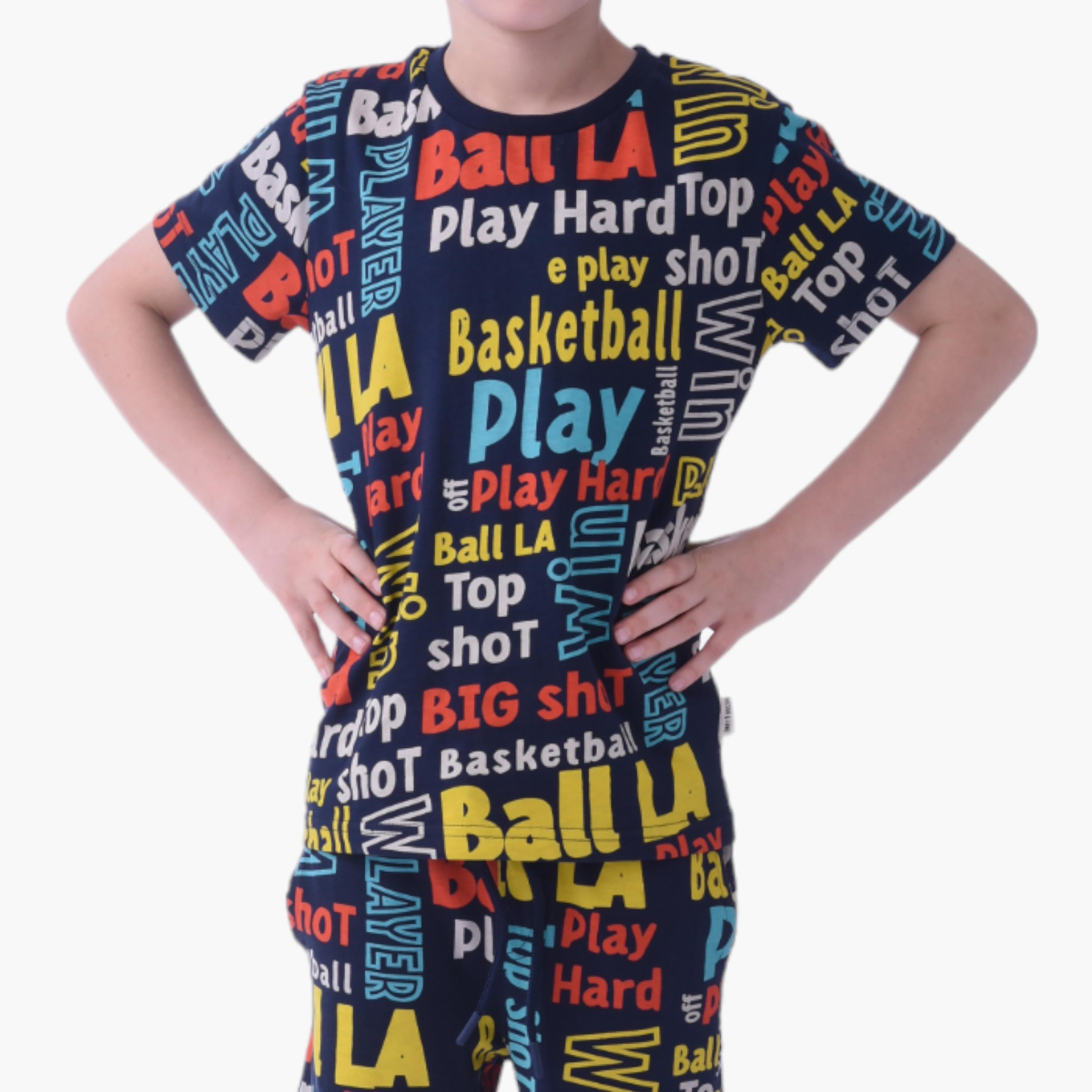 طقم تي شيرت بأكمام قصيرة وشورت مطبوع من فيكتور اند جين-boys-clothing-setsandcoords-image-4