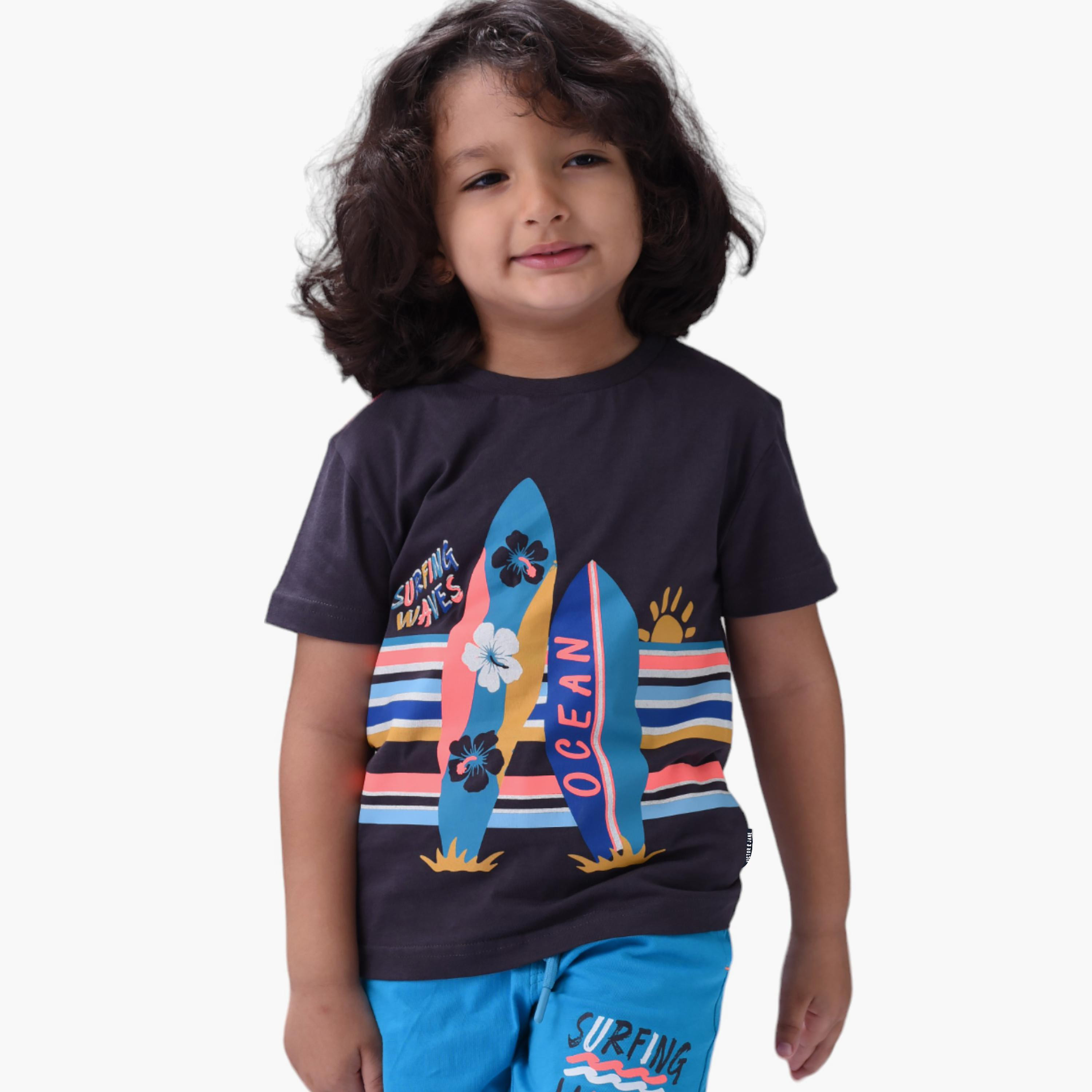 Victor and Jane 2-Piece Ocean Printed 100% Cotton T-Shirt & Shorts Set-boys-clothing-setsandcoords-image-5