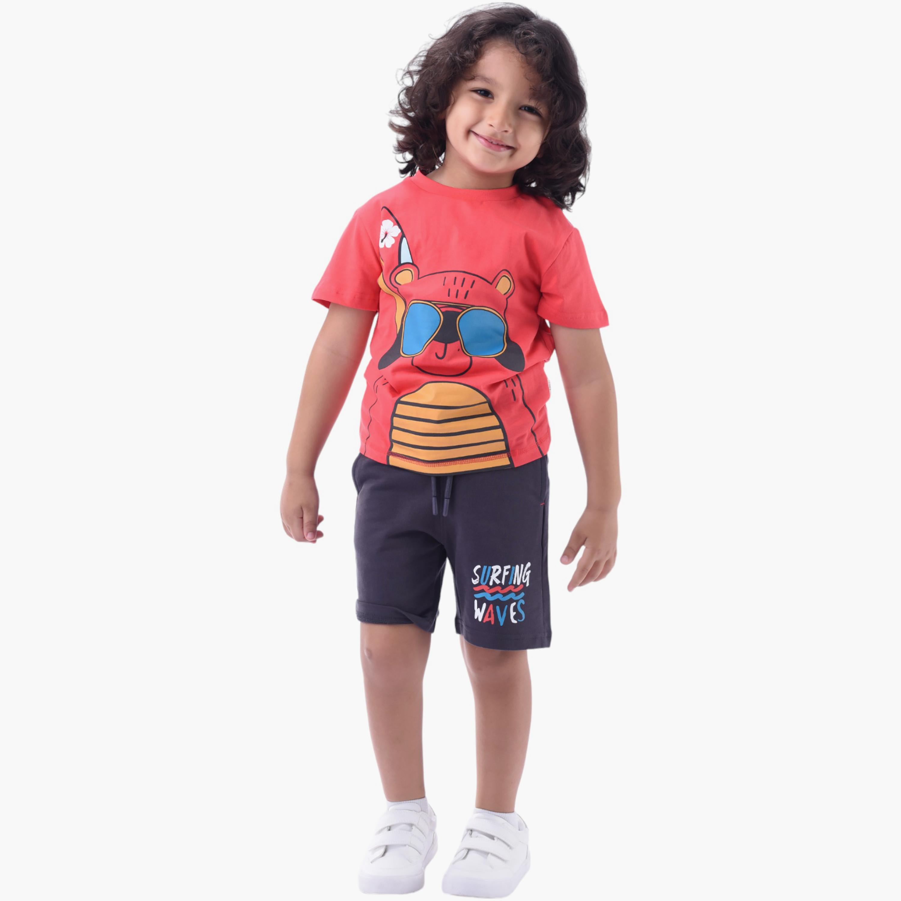 Victor and Jane 2-Piece Printed 100% Cotton T-Shirt & Shorts Set-boys-clothing-setsandcoords-image-1