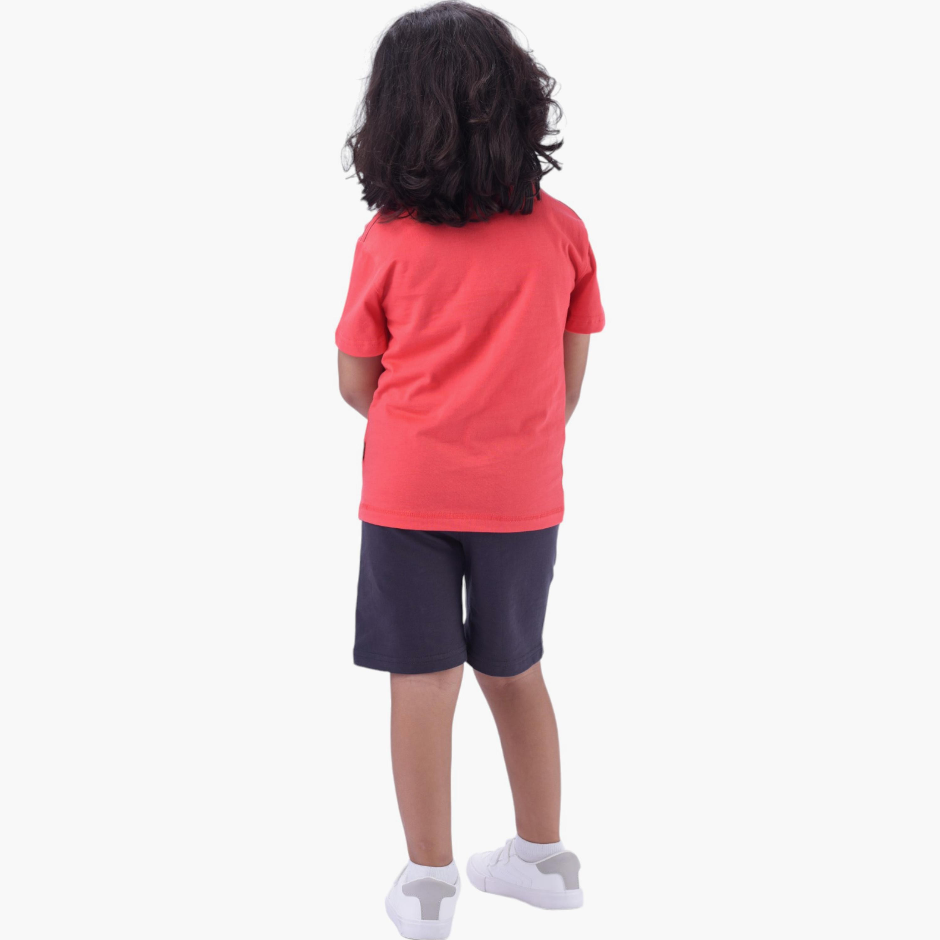 طقم تي شيرت وشورت  قطن 100% قطعتين مطبوع من فيكتور آند جين-boys-clothing-setsandcoords-image-2
