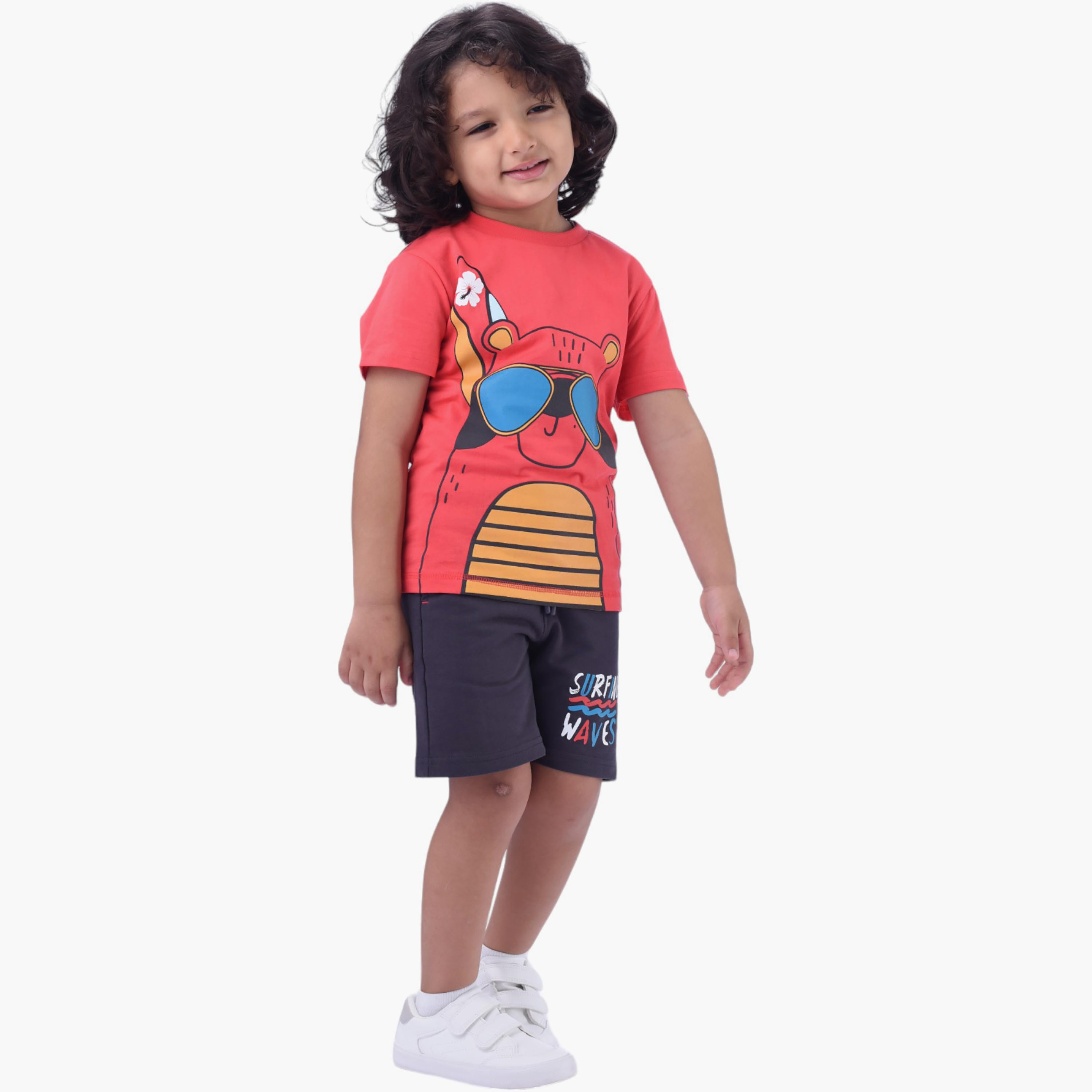 Victor and Jane 2-Piece Printed 100% Cotton T-Shirt & Shorts Set-boys-clothing-setsandcoords-image-4