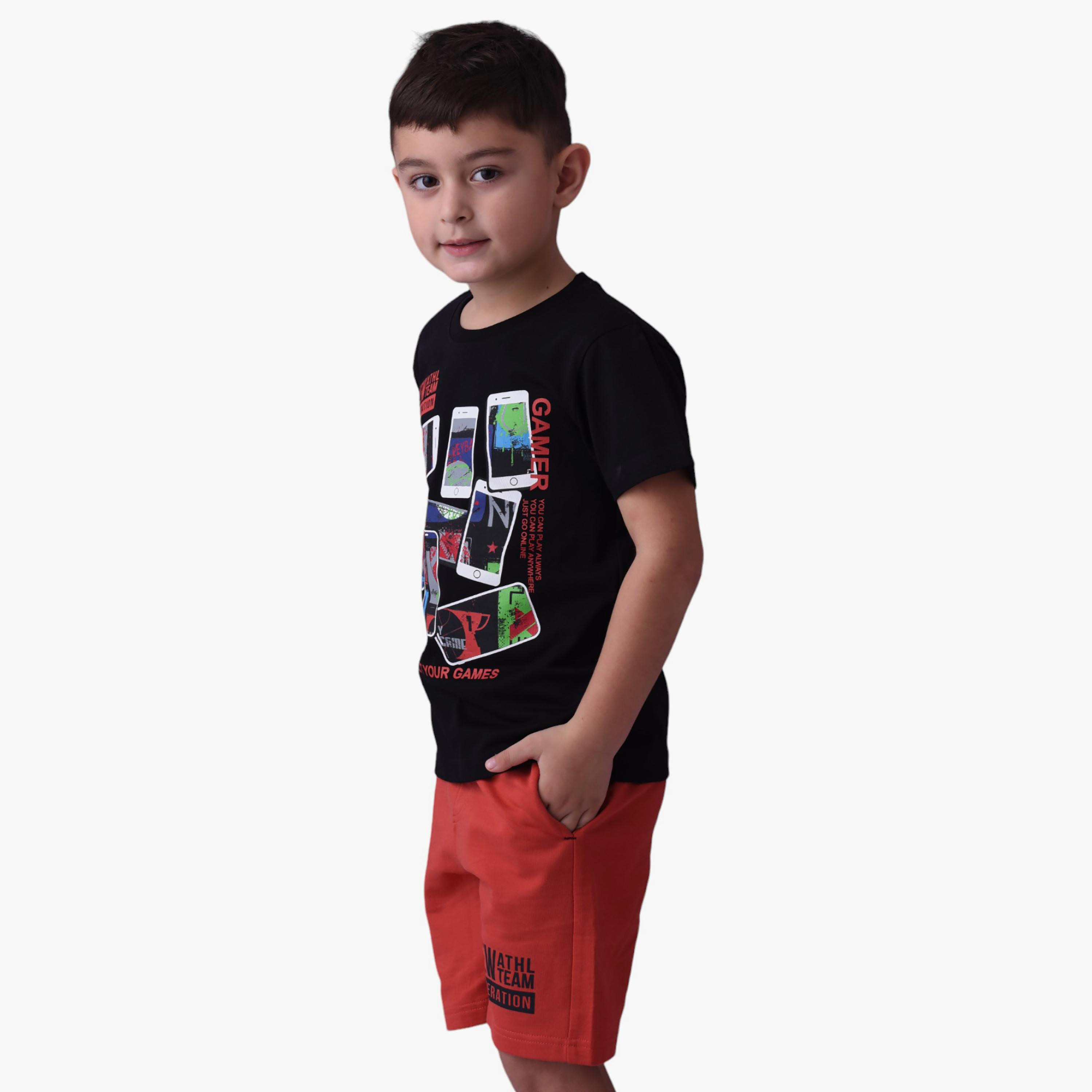 Victor and Jane 2-Piece Printed 100% Cotton T-Shirt & Shorts Set-boys-clothing-setsandcoords-image-5