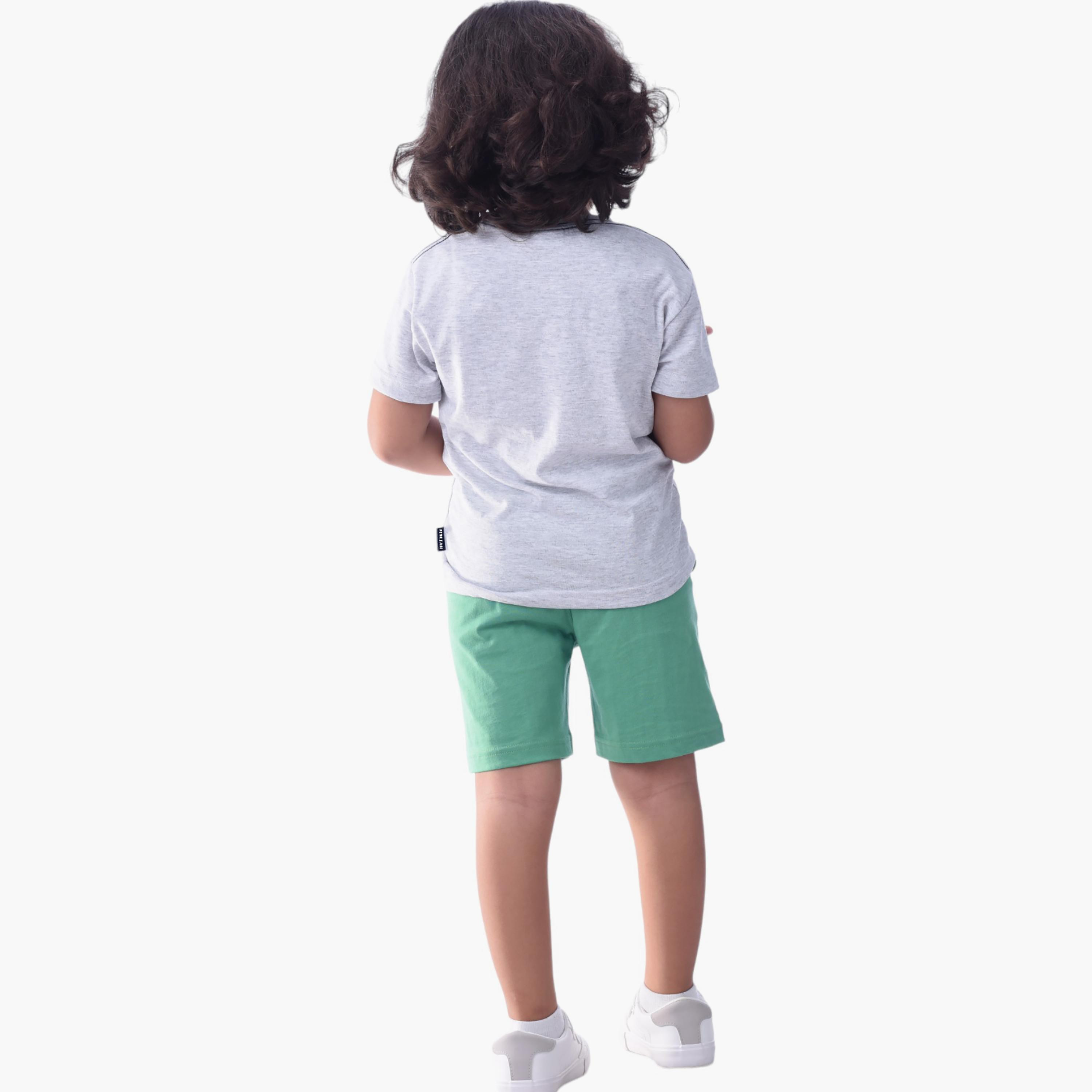 Victor and Jane 2-Piece Surf Up Printed 100% Cotton T-Shirt & Shorts Set-boys-clothing-setsandcoords-image-2