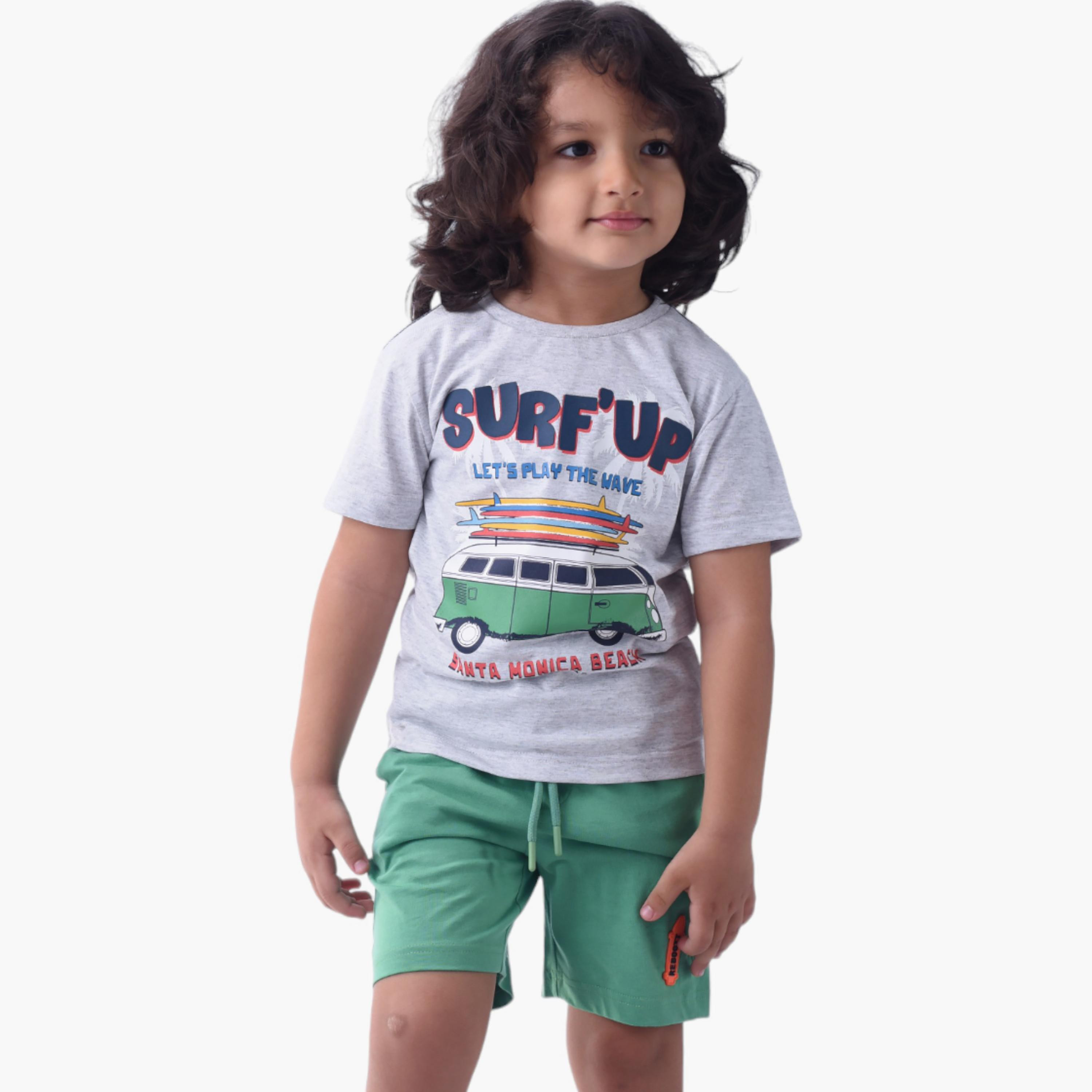 Victor and Jane 2-Piece Surf Up Printed 100% Cotton T-Shirt & Shorts Set-boys-clothing-setsandcoords-image-5