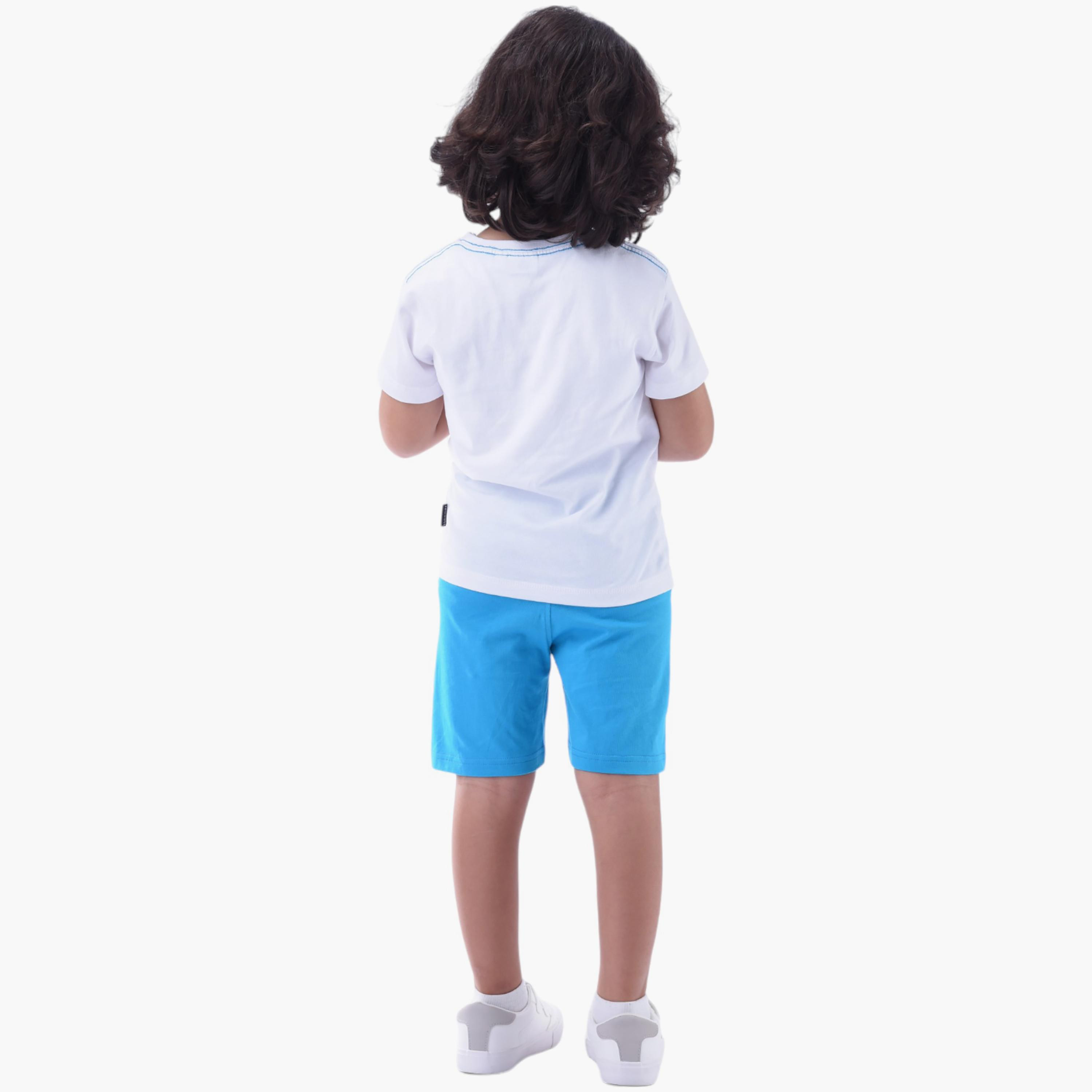 طقم تي شيرت وشورت  قطن 100% قطعتين بطبعة سيرف كلوب من فيكتور آند جين-boys-clothing-setsandcoords-image-2