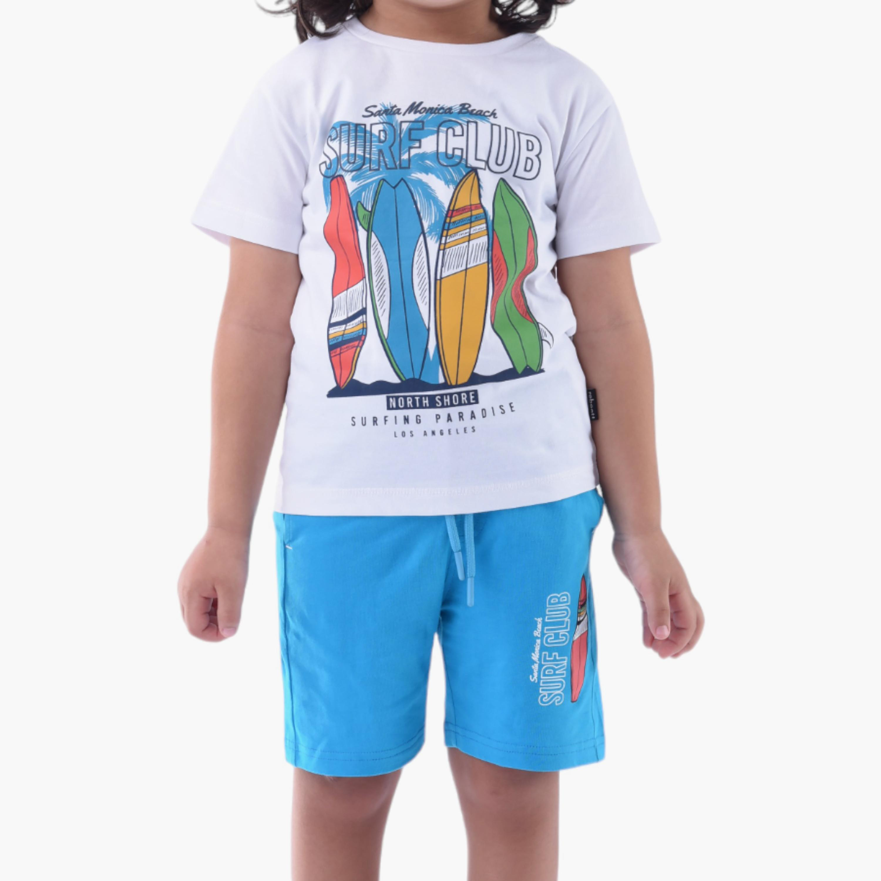 Victor and Jane 2-Piece Surf Club Printed 100% Cotton T-Shirt & Shorts Set-boys-clothing-setsandcoords-image-3