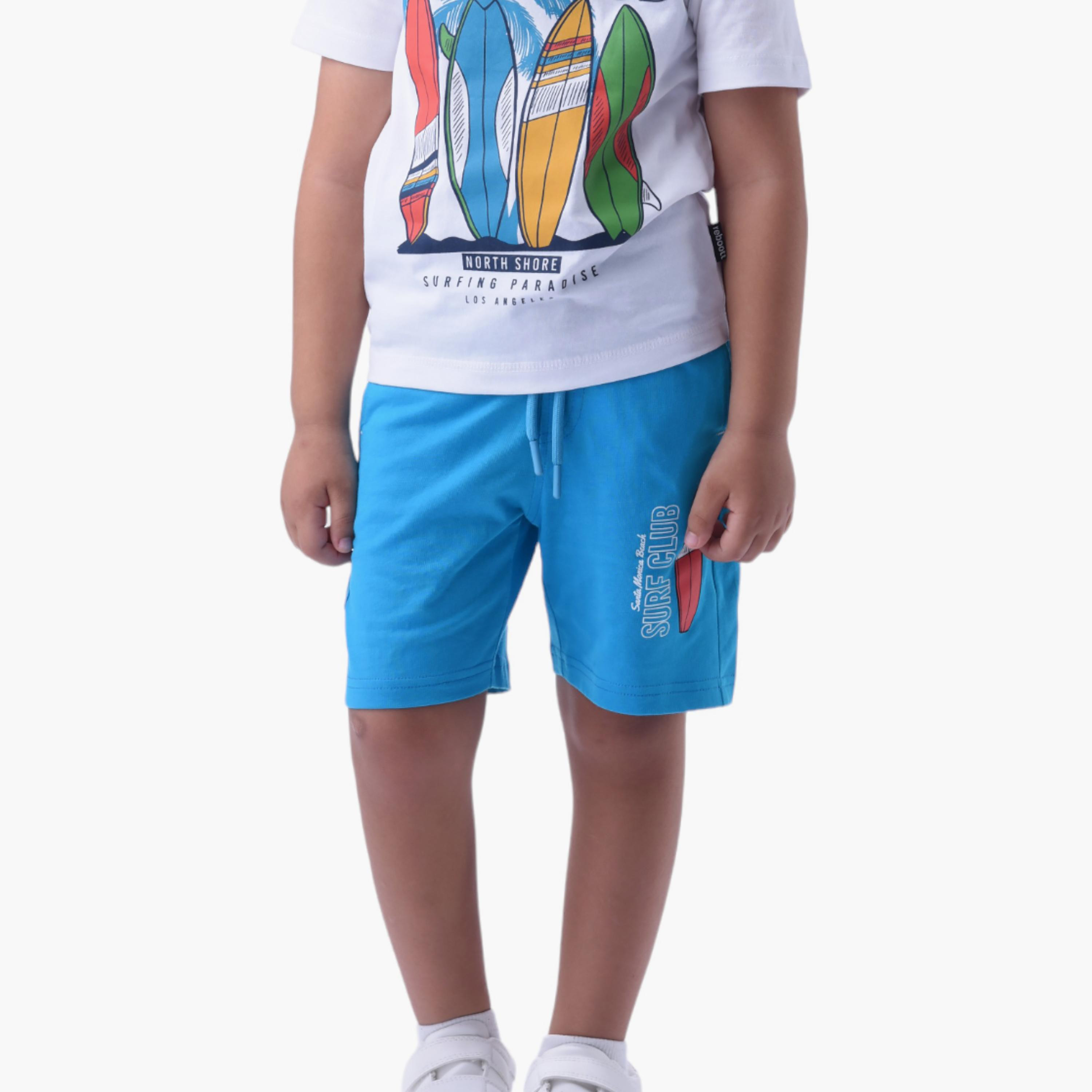 طقم تي شيرت وشورت  قطن 100% قطعتين بطبعة سيرف كلوب من فيكتور آند جين-boys-clothing-setsandcoords-image-4