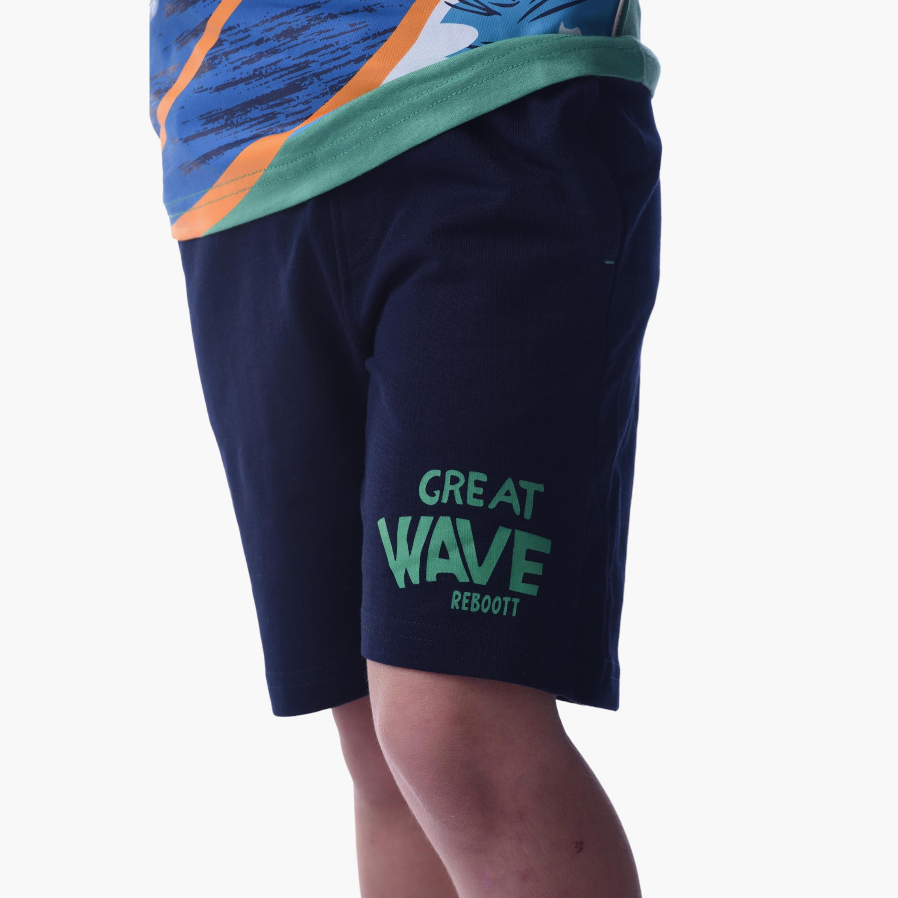 طقم تي شيرت وشورت  قطن 100% قطعتين مطبوع من فيكتور آند جين-boys-clothing-setsandcoords-image-4
