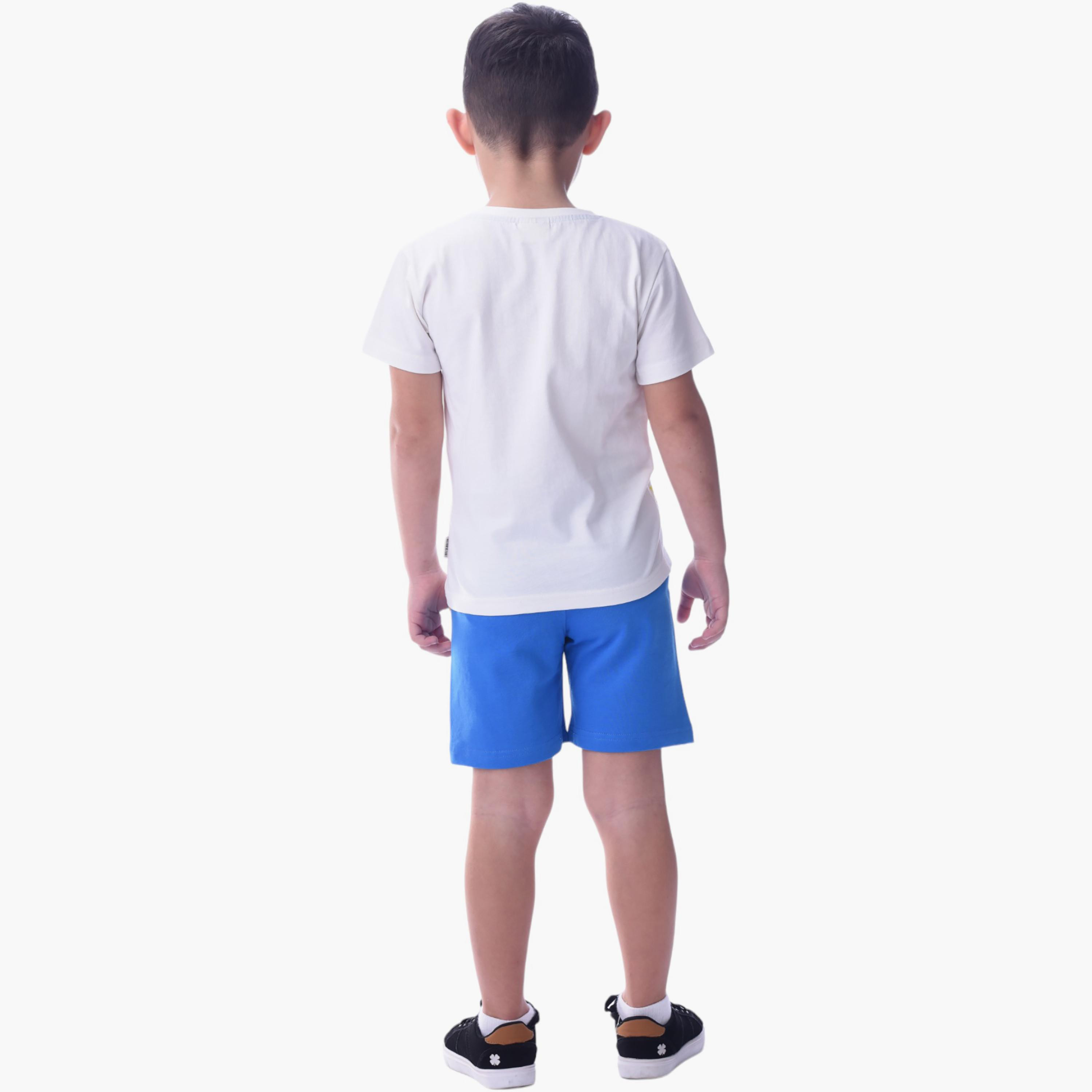 Victor and Jane 2-Piece Printed 100% Cotton T-Shirt & Shorts Set-boys-clothing-setsandcoords-image-2