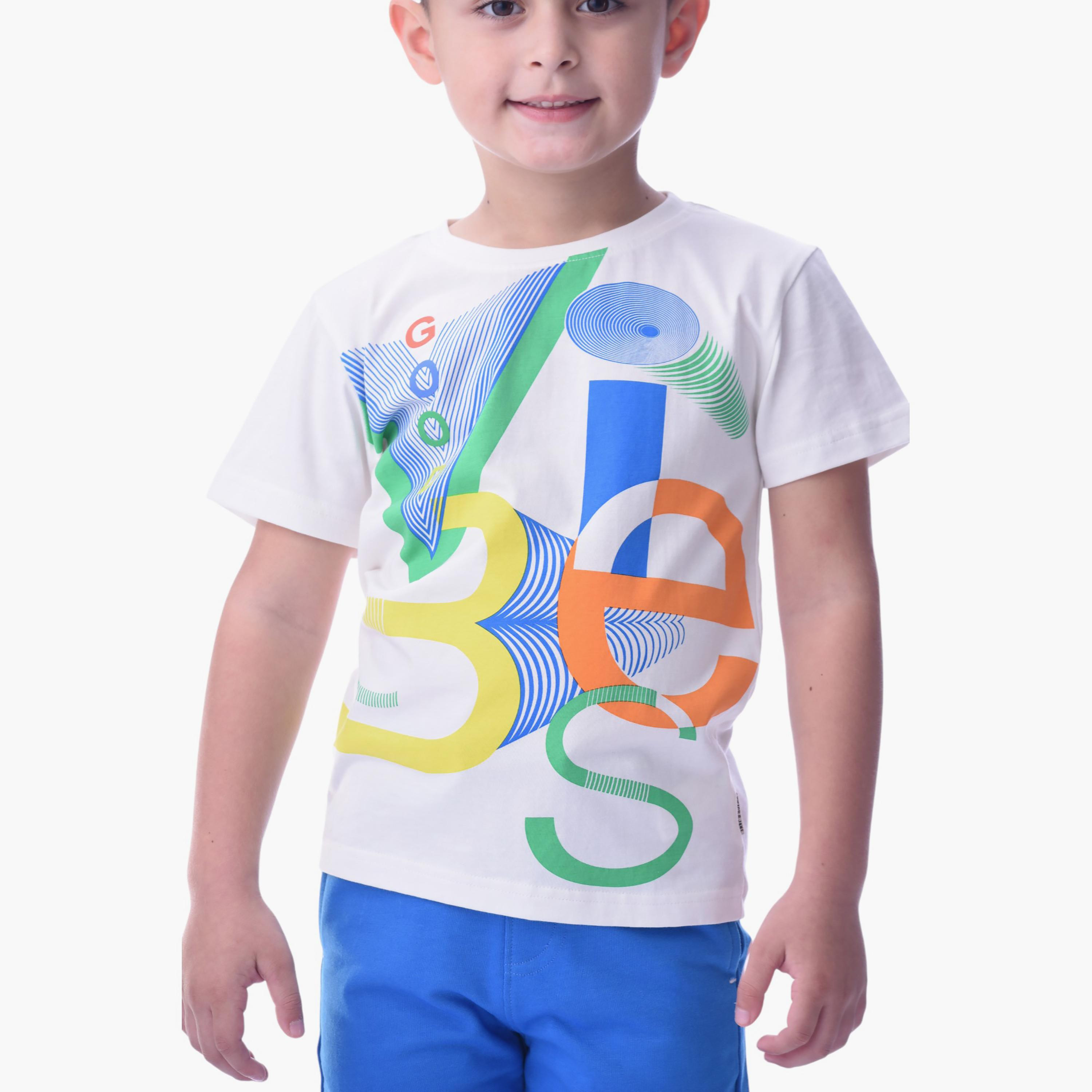 Victor and Jane 2-Piece Printed 100% Cotton T-Shirt & Shorts Set-boys-clothing-setsandcoords-image-4
