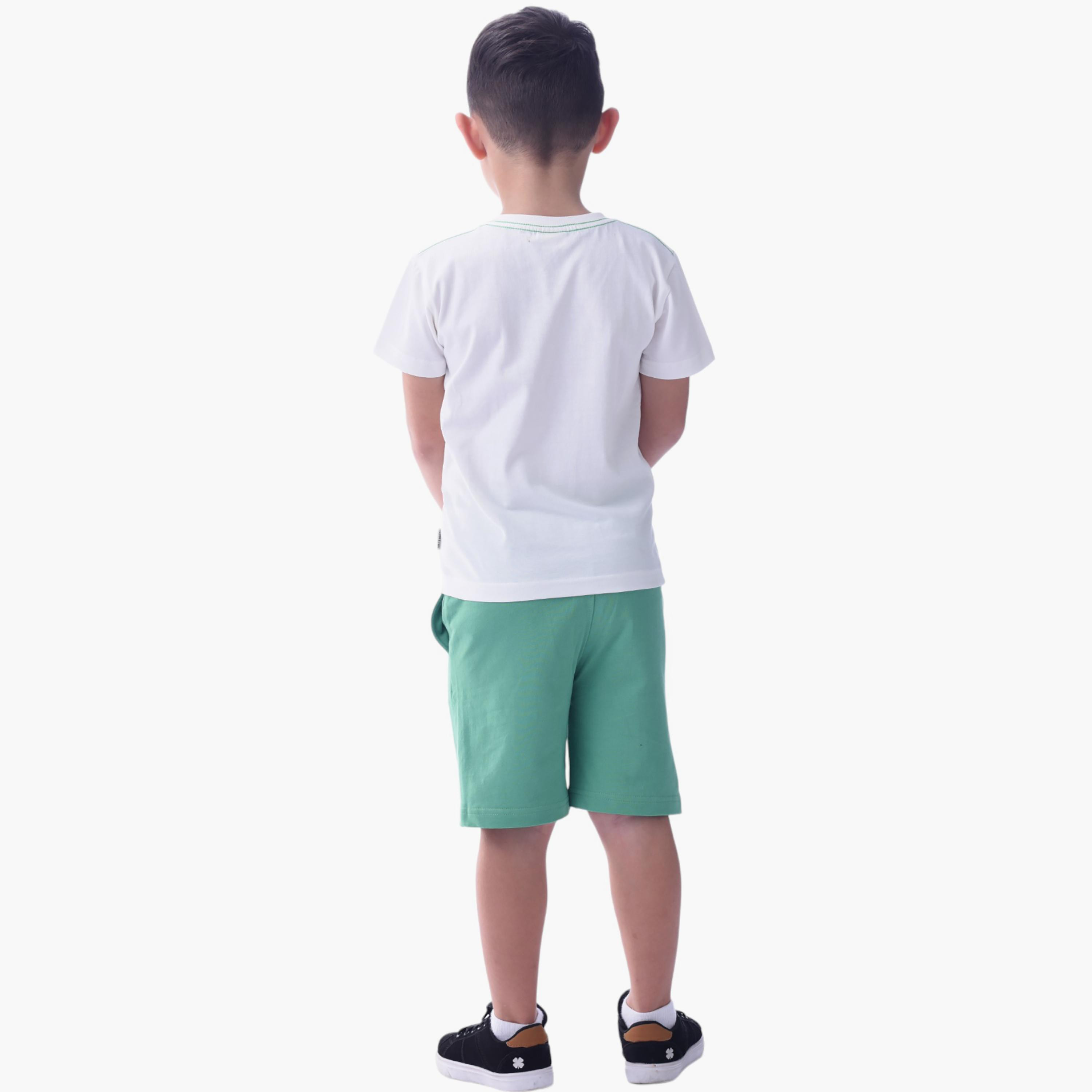 Victor and Jane 2-Piece Printed 100% Cotton T-Shirt & Shorts Set-boys-clothing-setsandcoords-image-2