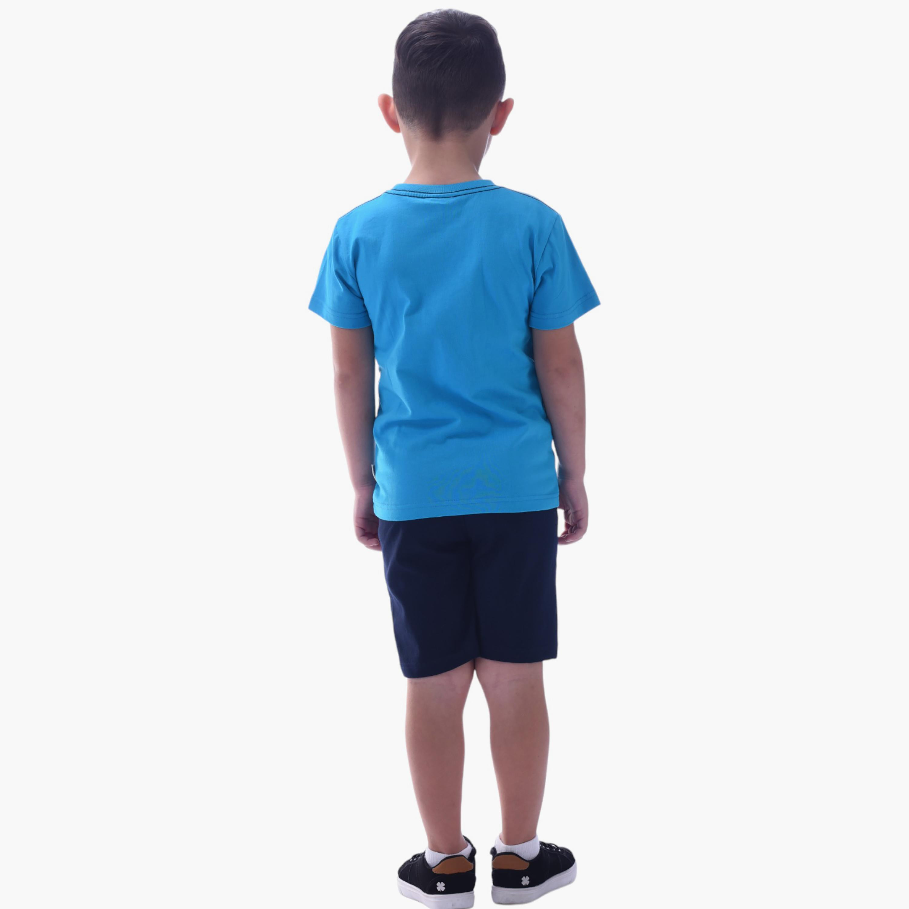 Victor and Jane 2-Piece Go Fast Printed 100% Cotton T-Shirt & Shorts Set-boys-clothing-setsandcoords-image-2