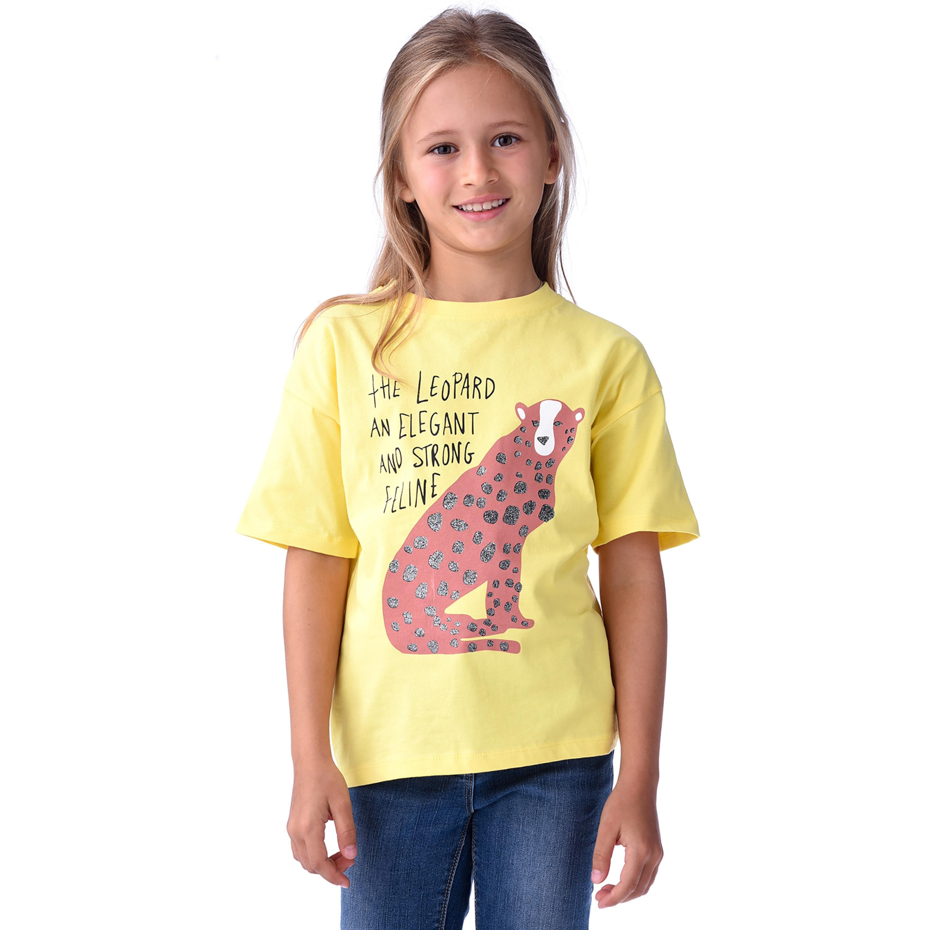 تي شيرت مطبوع بأكمام قصيرة من فيكتور اند جين-girls-clothing-tshirts-image-1
