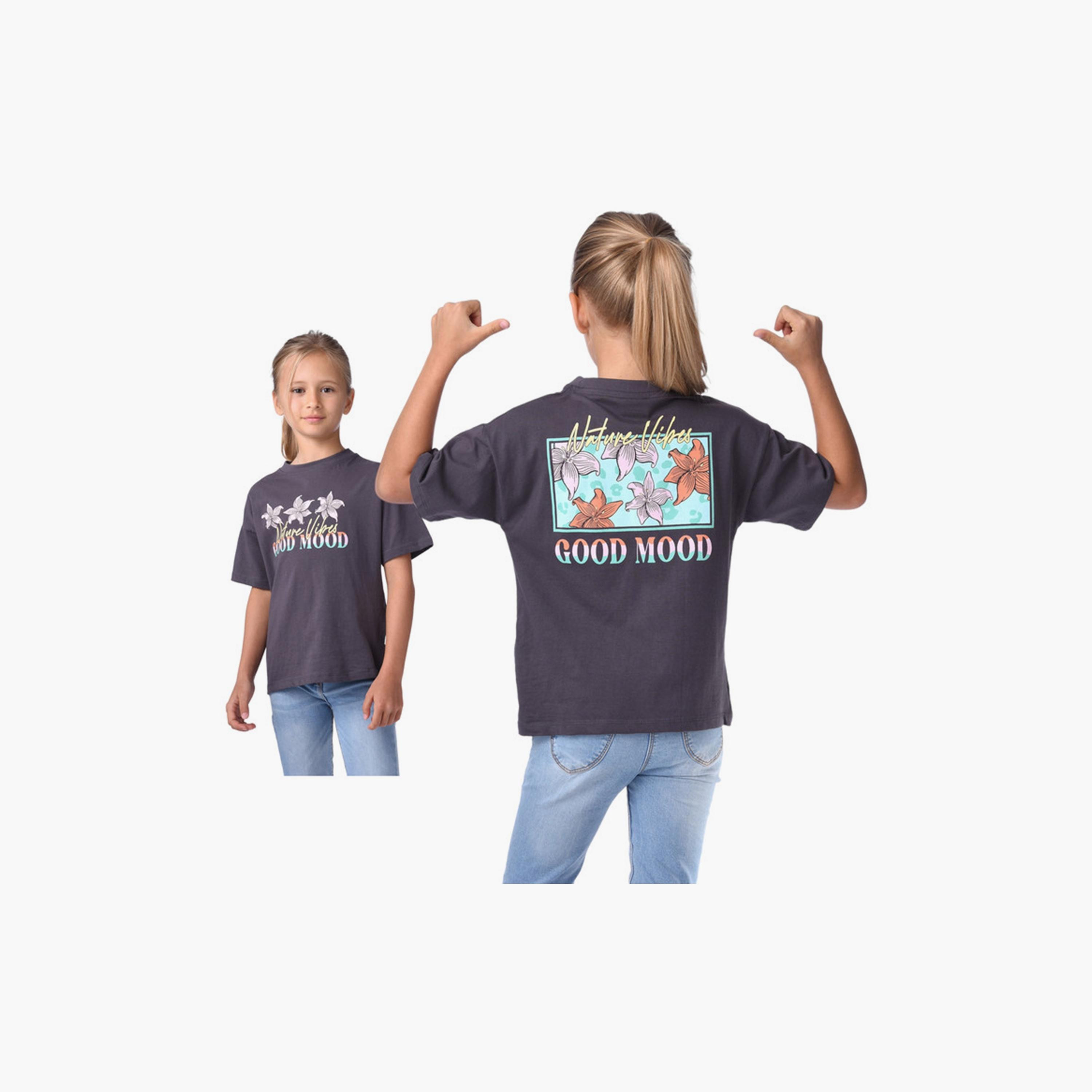 تيشيرت بأكمام قصيرة وطبعات من فيكتور اند جين-girls-clothing-tshirts-image-1