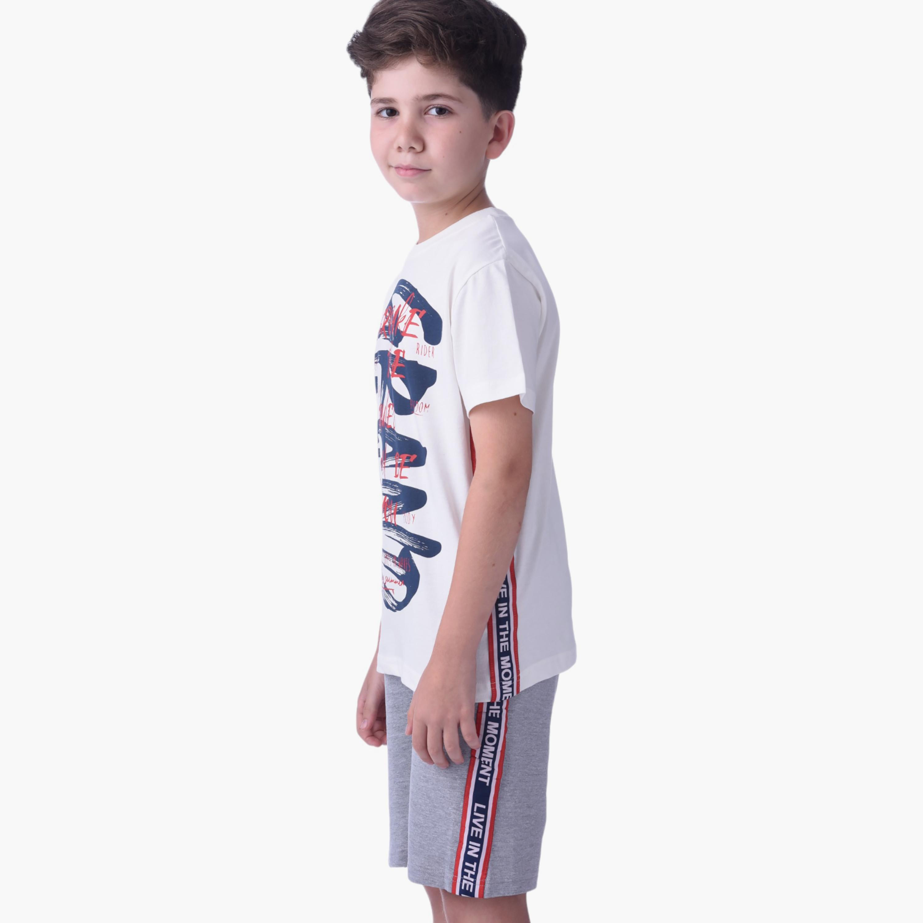 طقم تي شيرت بأكمام قصيرة وشورت مطبوع من فيكتور اند جين-boys-clothing-setsandcoords-image-2