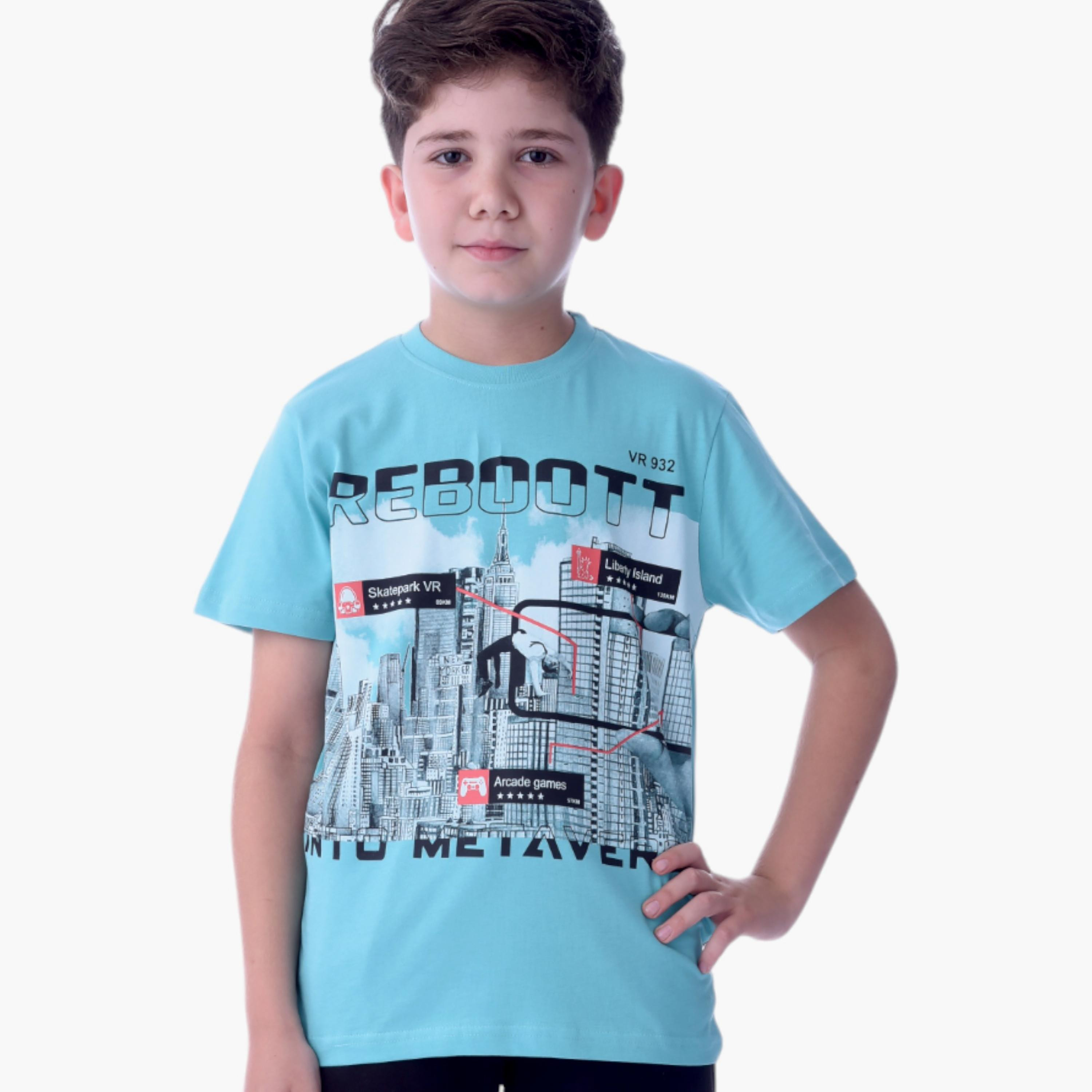 Victor and Jane Reboot Printed Short Sleeves T-Shirt & Shorts Set-boys-clothing-setsandcoords-image-4