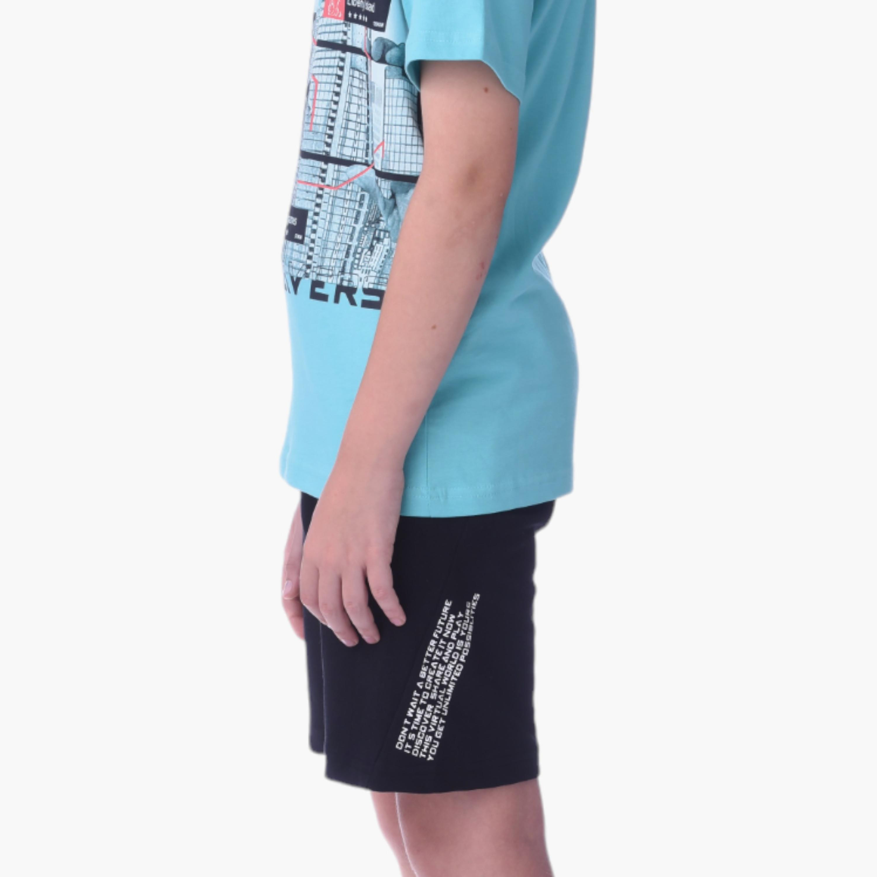 Victor and Jane Reboot Printed Short Sleeves T-Shirt & Shorts Set-boys-clothing-setsandcoords-image-5