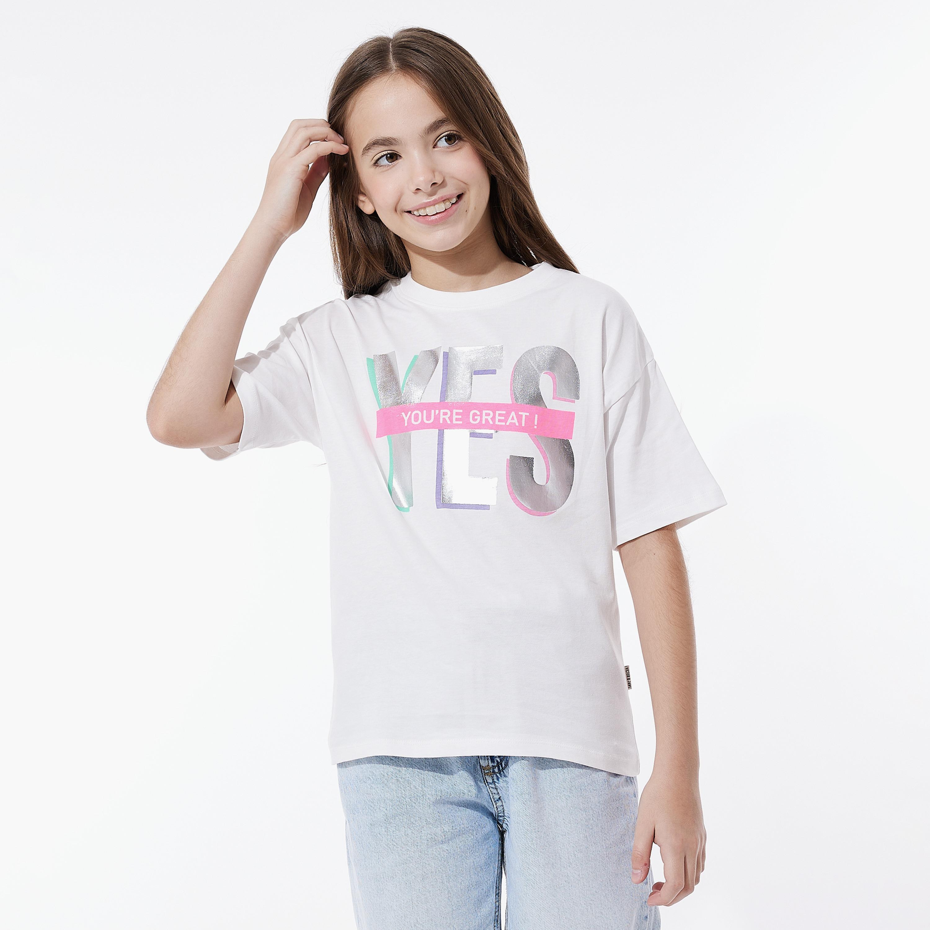 تي شيرت مطبوع بأكمام قصيرة من فيكتور اند جين-girls-clothing-tshirts-image-1