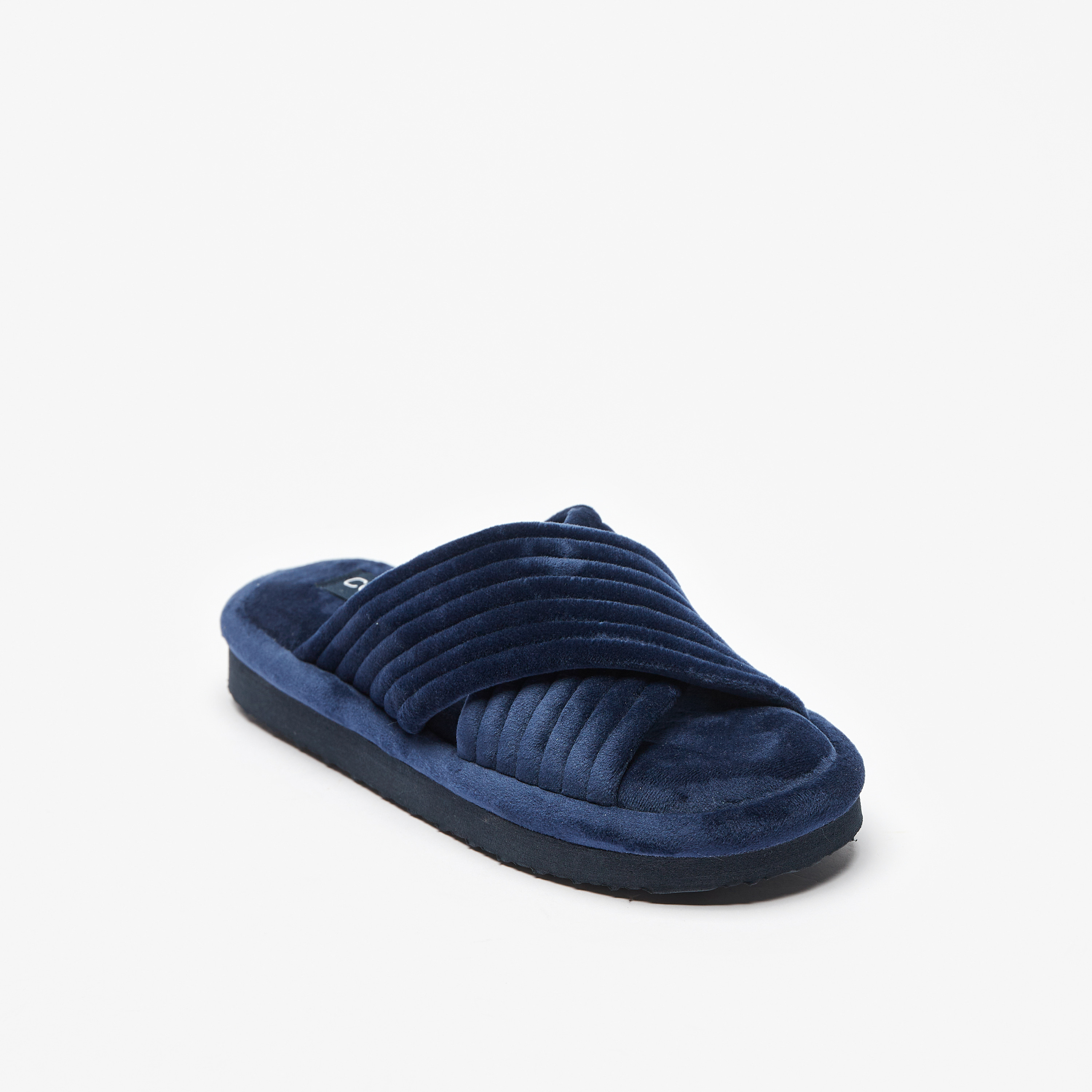 Shop Cozy Quilted Crossover Strap Slip On Bedroom Slides Online