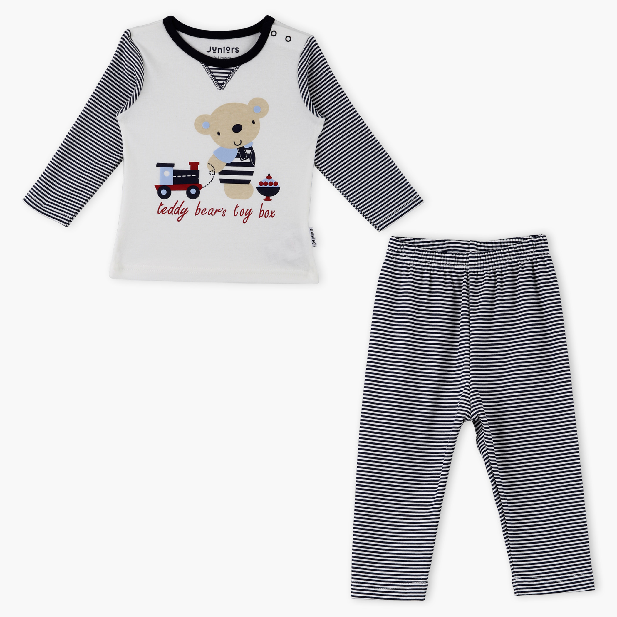 Juniors Printed T-Shirt and Pyjama Set-baby-boys-clothing-nightwear-pyjamasets-image-1
