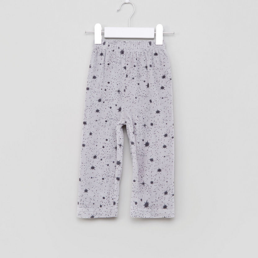 Juniors Long Sleeves T-shirt and Printed Pyjama Set-Pyjama Sets-image-4