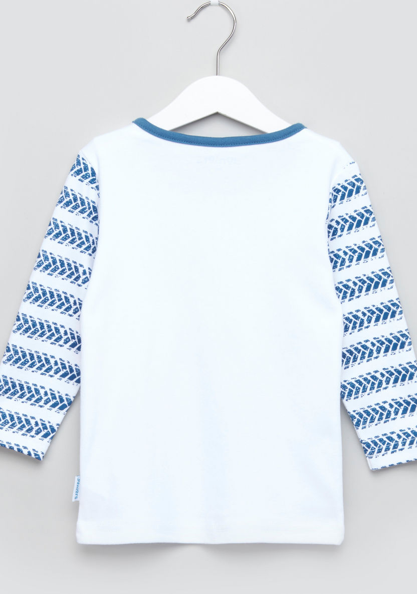 Juniors Printed Long Sleeves T-shirt and Pyjama Set-Pyjama Sets-image-3