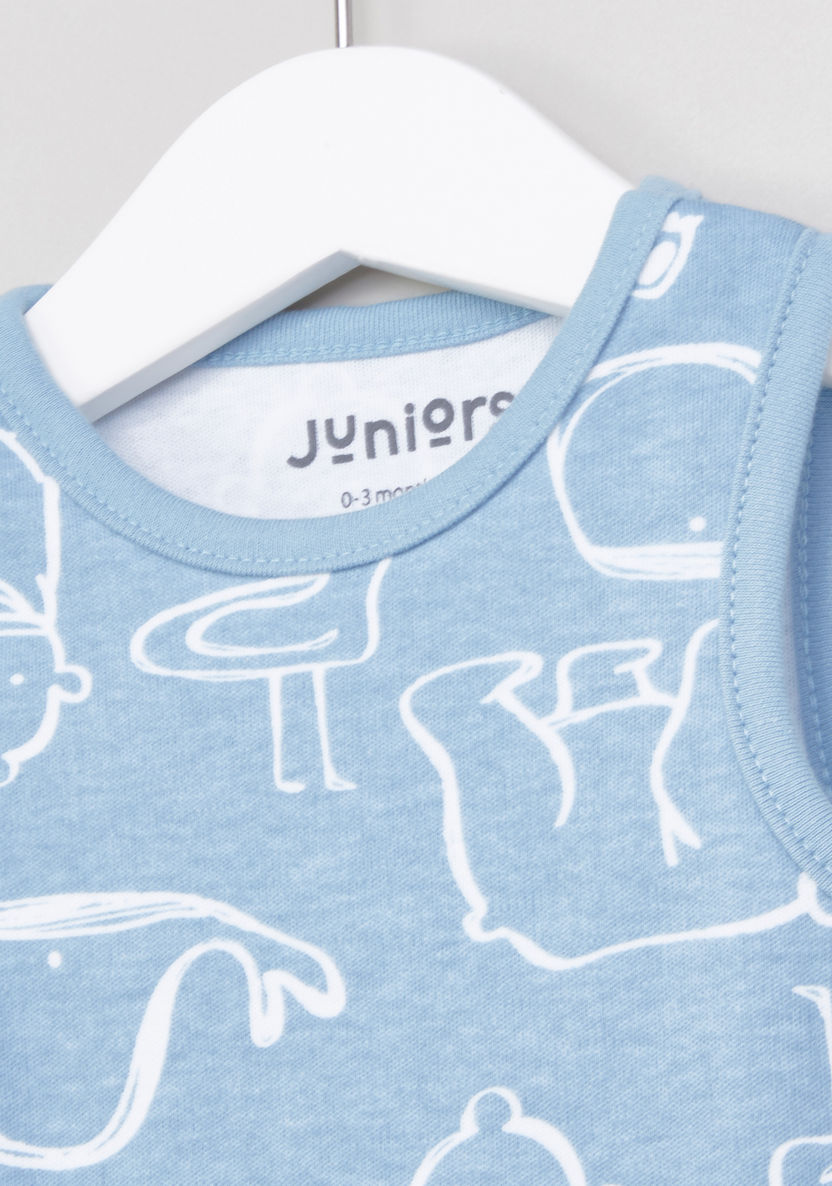 Juniors Printed Sleeveless Bodysuit-Bodysuits-image-1
