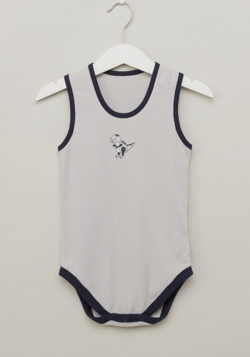 Juniors Printed Sleeveless Bodysuit with Scoop Neck - Set of 3-Bodysuits-image-1