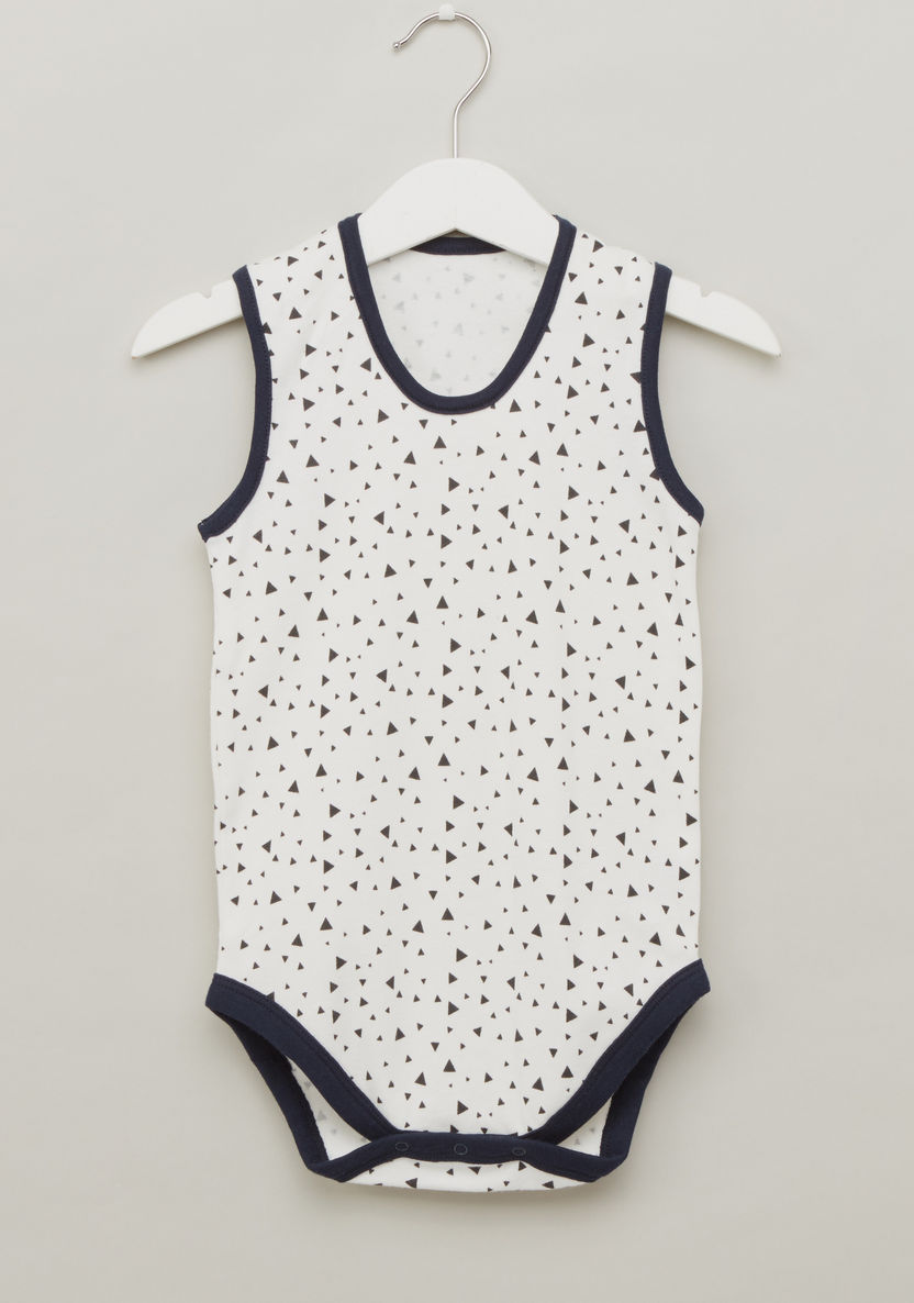 Juniors Printed Sleeveless Bodysuit with Scoop Neck - Set of 3-Bodysuits-image-4