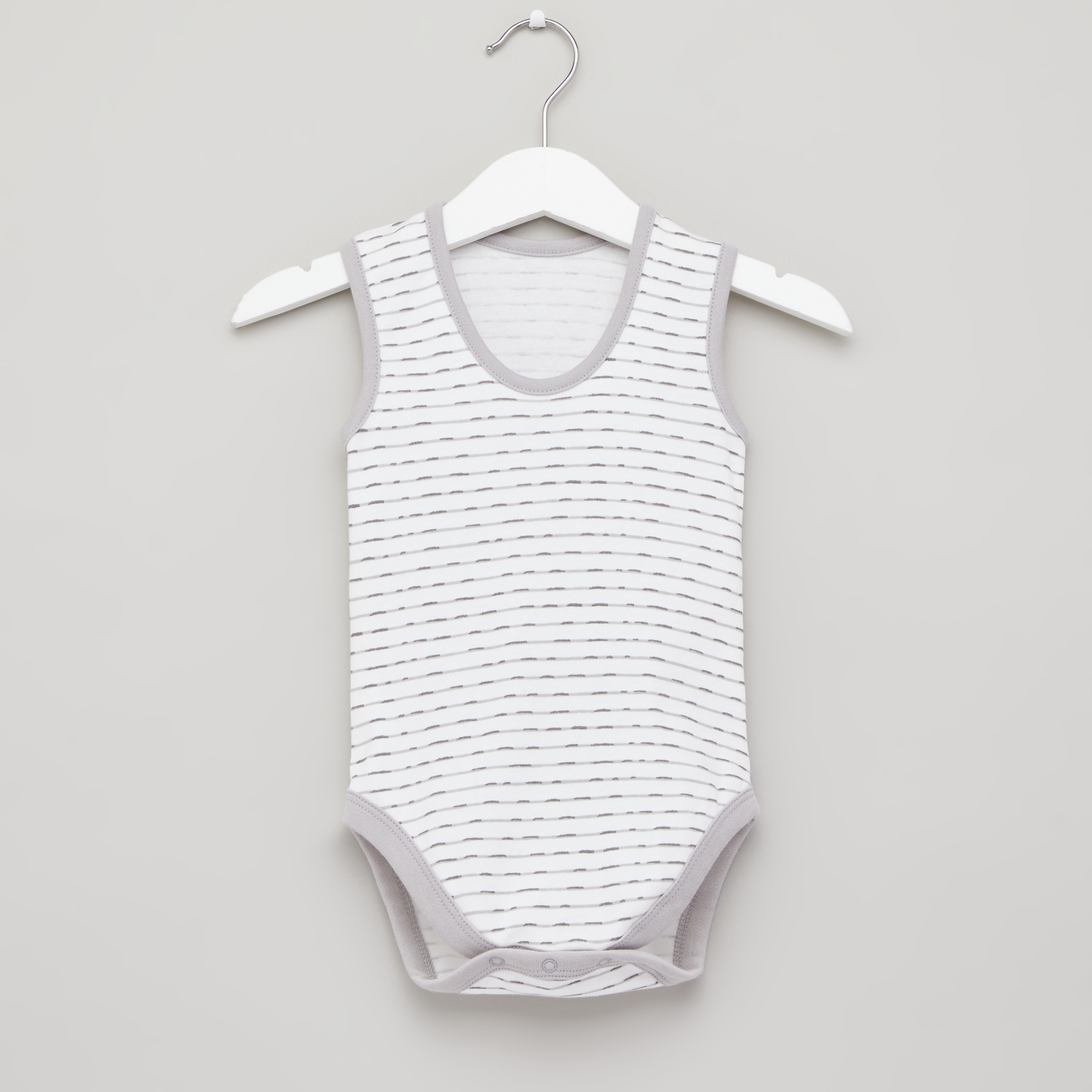 Juniors Printed Sleeveless Bodysuit with Round Neck - Set of 3-baby-boys-clothing-bodysuits-image-5