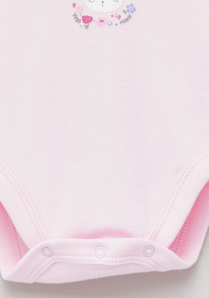 Juniors Printed Sleeveless Bodysuit with Round Neck - Set of 3-Bodysuits-image-2