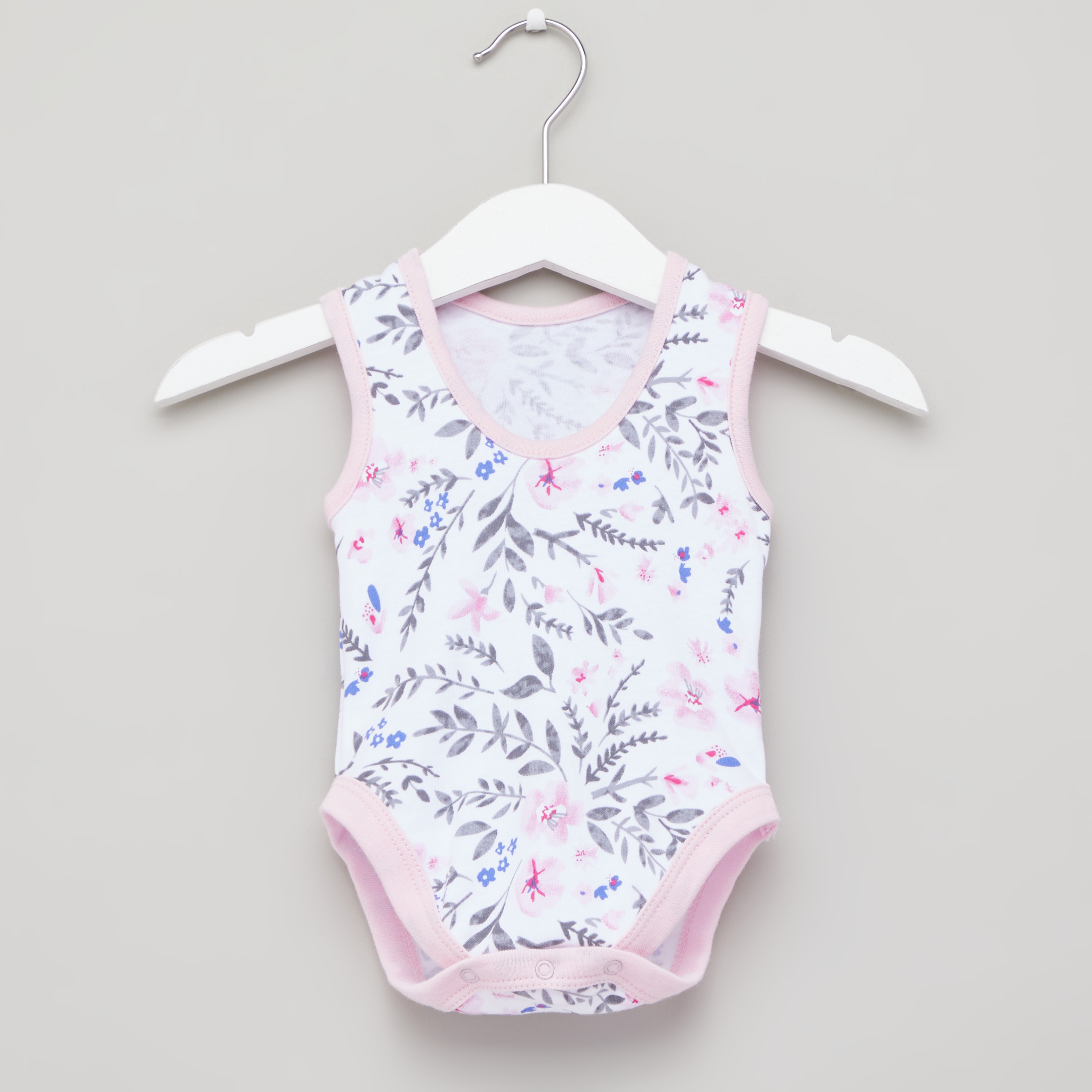 Juniors Printed Sleeveless Bodysuit with Round Neck - Set of 3-baby-girls-clothing-bodysuits-image-6
