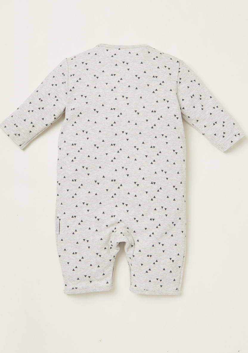 Juniors Triangle Print Open Feet Sleepsuit with Long Sleeves-Sleepsuits-image-4