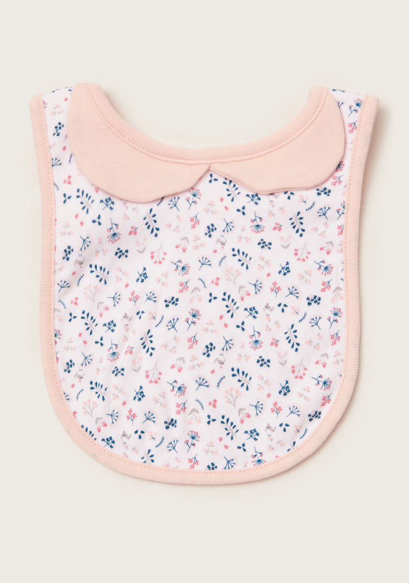 Juniors All-Over Floral Print Bib with Press Button Closure-Bibs and Burp Cloths-image-0