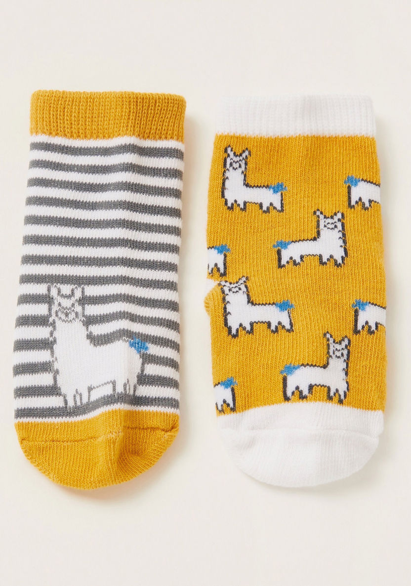 Juniors All-Over Print Socks with Cuffed Hem - Pack of 2-Multipacks-image-0