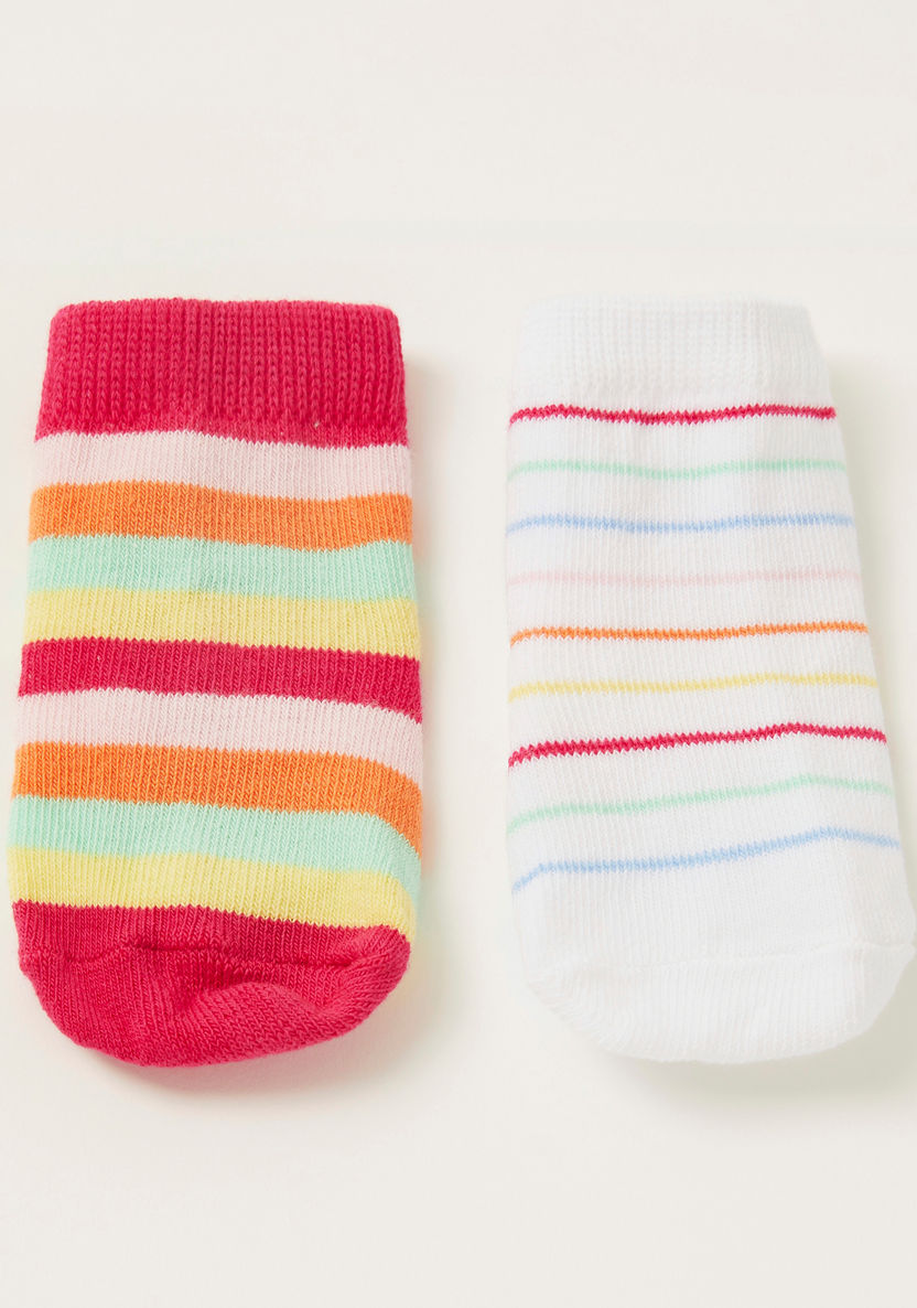 Juniors Striped Ankle Length Socks - Set of 2-Socks-image-0