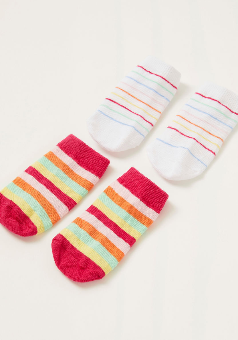 Juniors Striped Ankle Length Socks - Set of 2-Socks-image-1