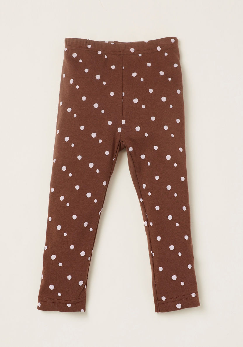 Juniors Embroidered Detail Long Sleeves T-shirt and Printed Pyjama Set-Pyjama Sets-image-2
