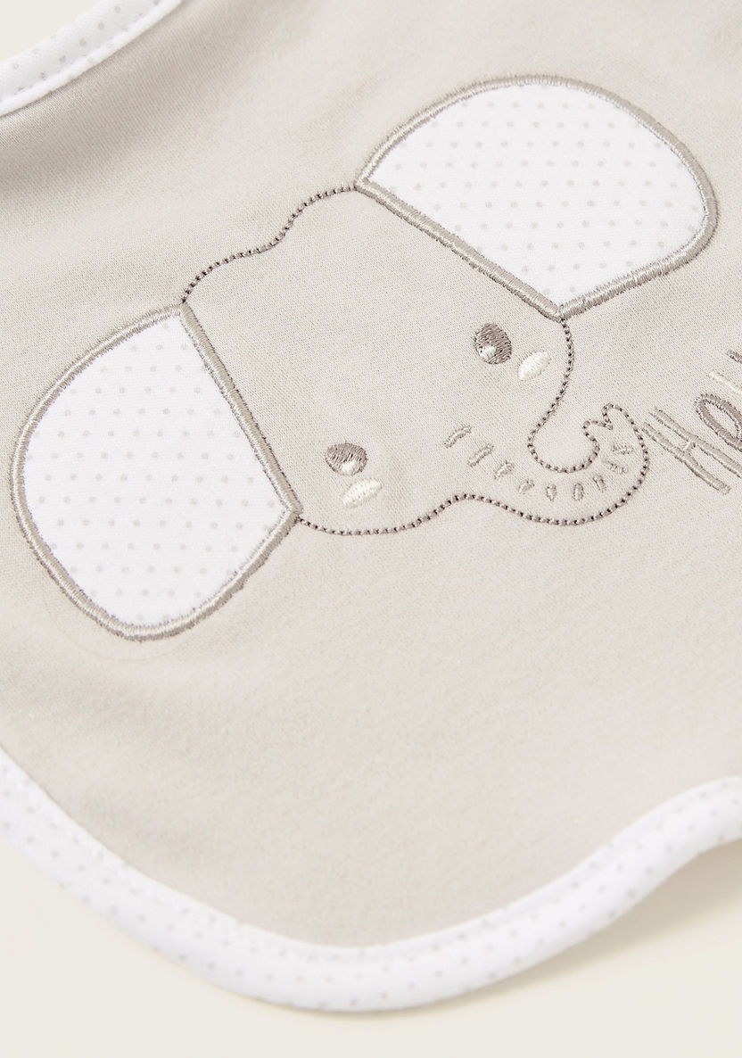 Juniors Elephant Embroidered Bib with Press Button Closure-Bibs and Burp Cloths-image-1