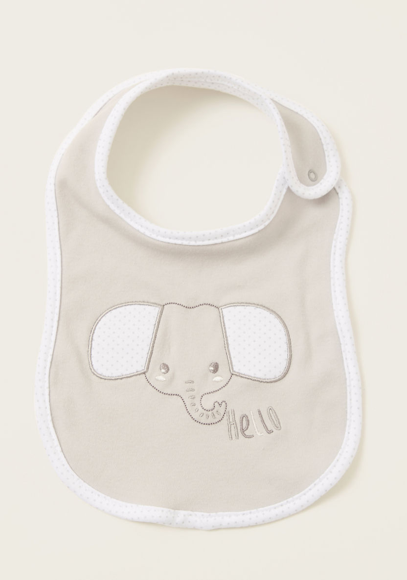 Juniors Elephant Embroidered Bib with Press Button Closure-Bibs and Burp Cloths-image-3