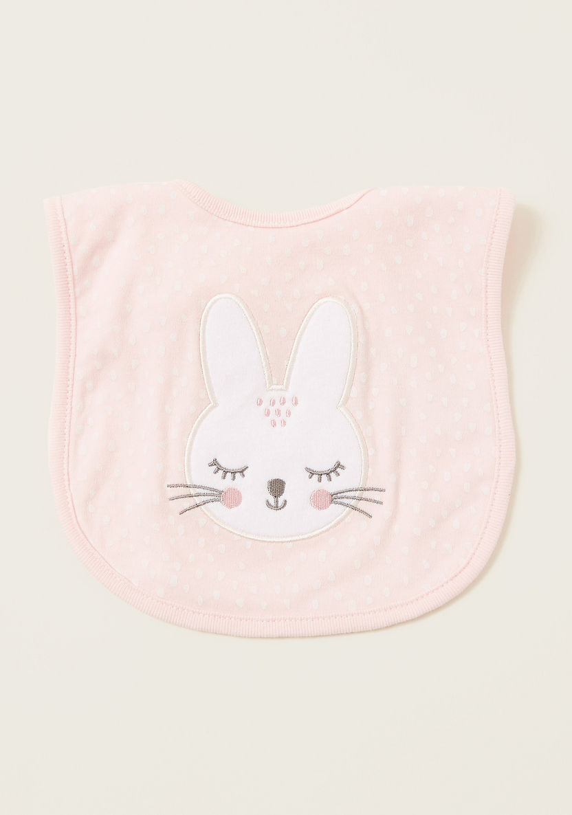 Juniors Bunny Embroidered Bib with Press Button Closure-Bibs and Burp Cloths-image-0