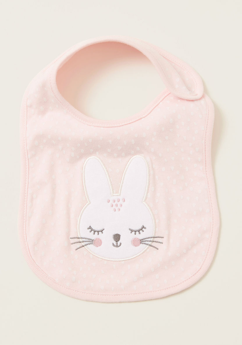 Juniors Bunny Embroidered Bib with Press Button Closure-Bibs and Burp Cloths-image-1