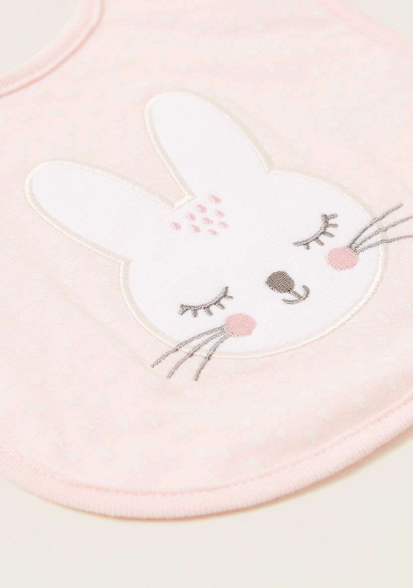 Juniors Bunny Embroidered Bib with Press Button Closure-Bibs and Burp Cloths-image-2