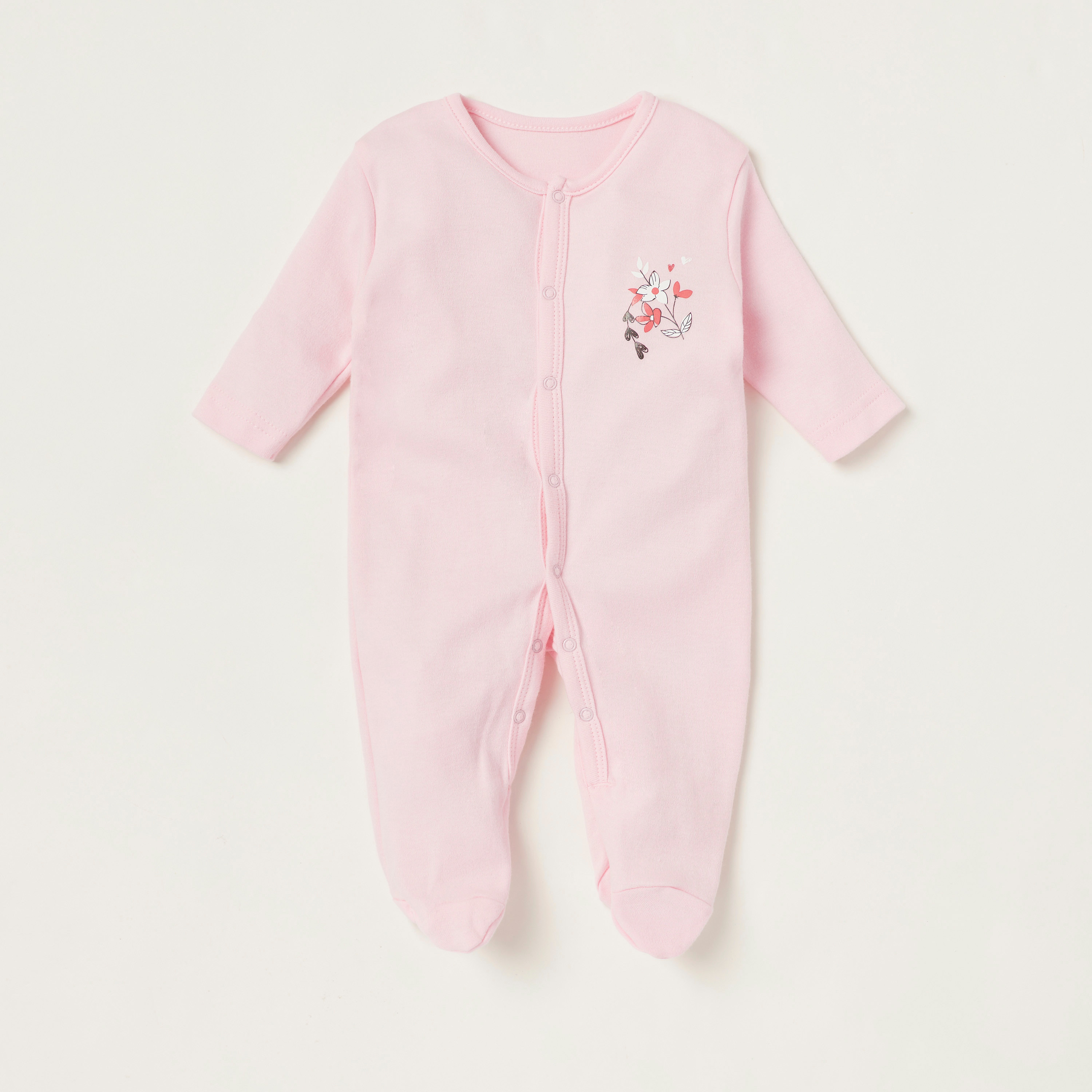 طقم نوم مُغلق القدمين بأكمام طويلة وطبعات من جونيورز- 3 قطع-baby-girls-clothing-nightwear-sleepsuits-image-3