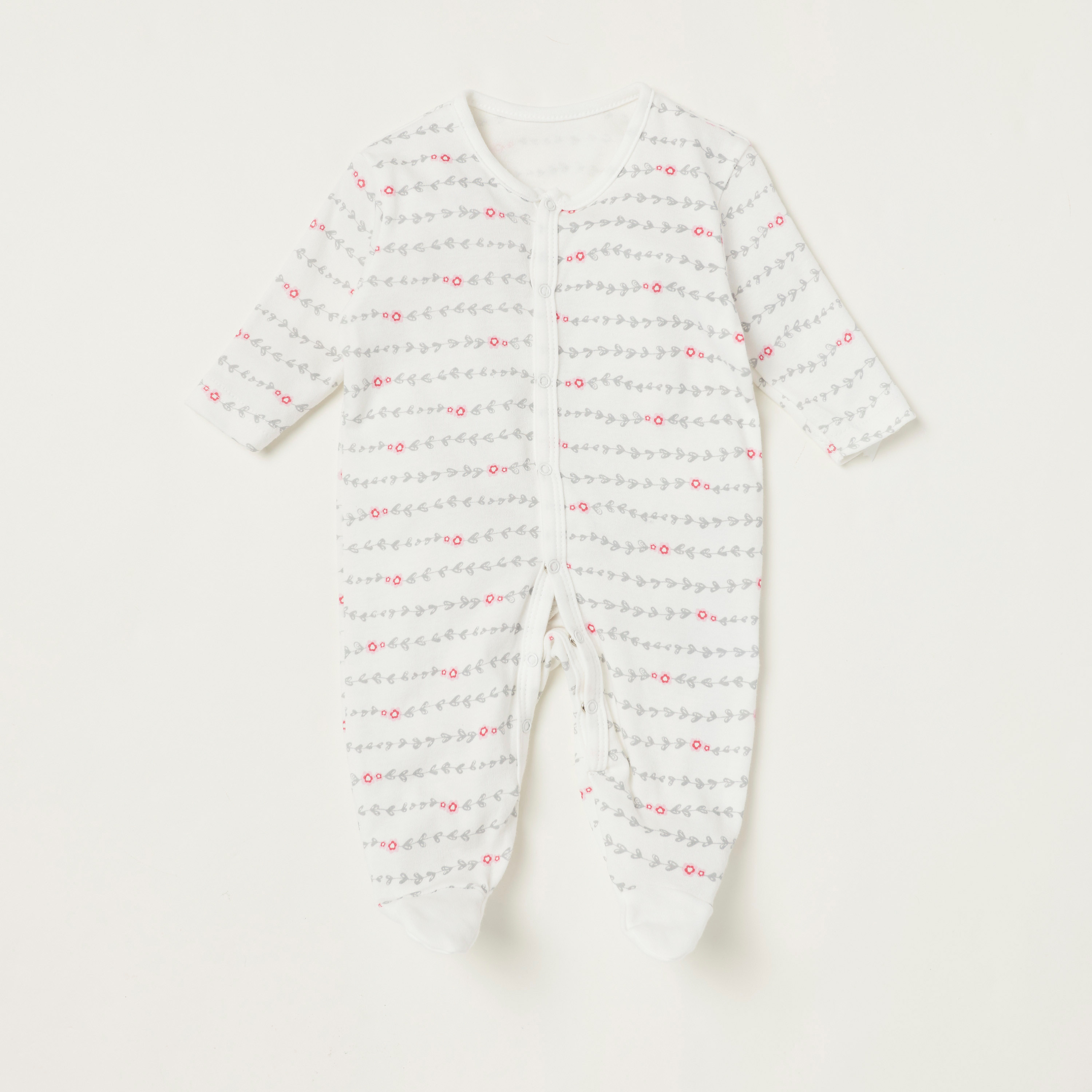 طقم نوم مُغلق القدمين بأكمام طويلة وطبعات من جونيورز- 3 قطع-baby-girls-clothing-nightwear-sleepsuits-image-4