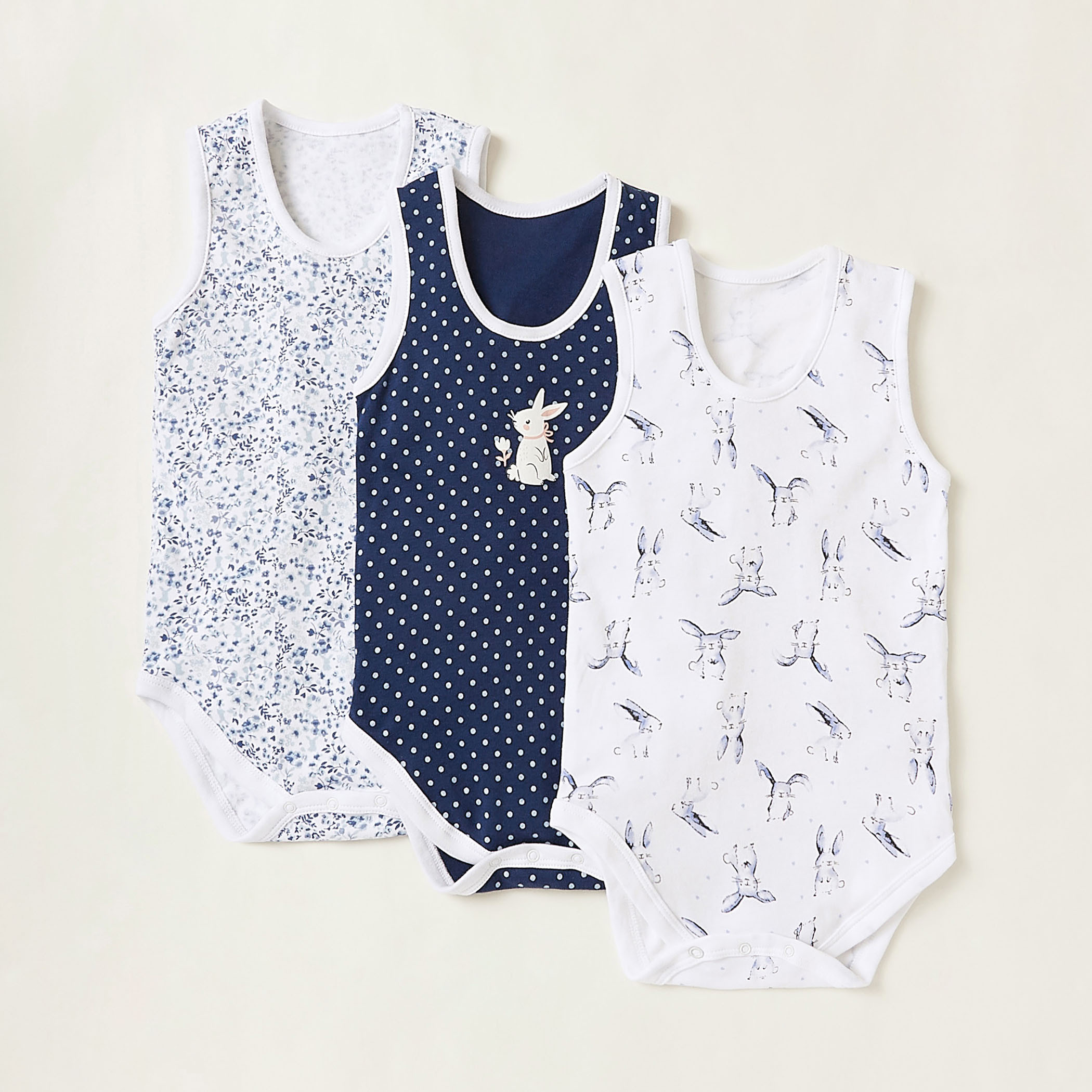 Juniors Print Sleeveless Round Neck Bodysuit - Set of 3-baby-boys-clothing-multipacks-image-1