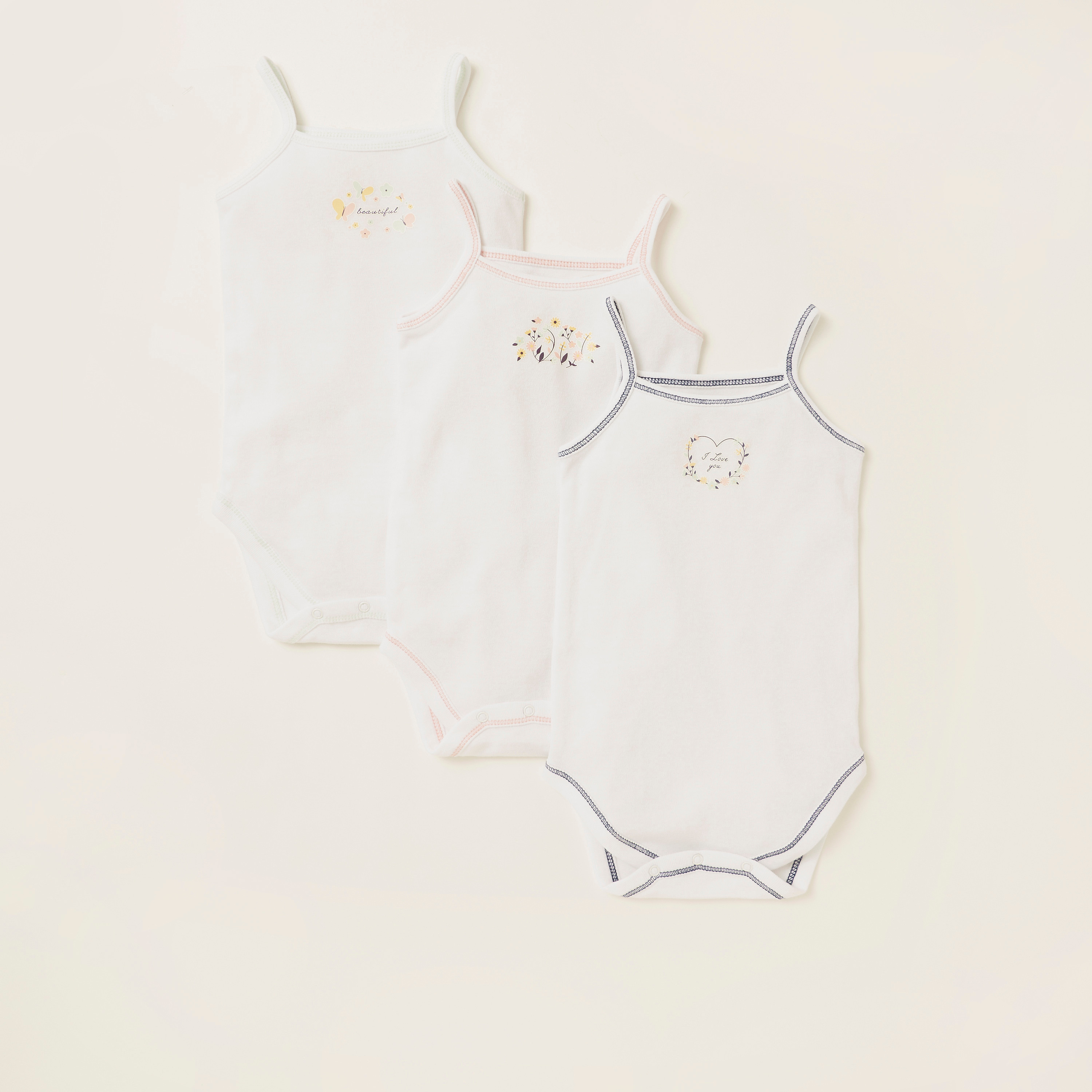 بودي سوت بطبعات من جونيوز - طقم من 3 قطع-baby-girls-clothing-bodysuits-image-1