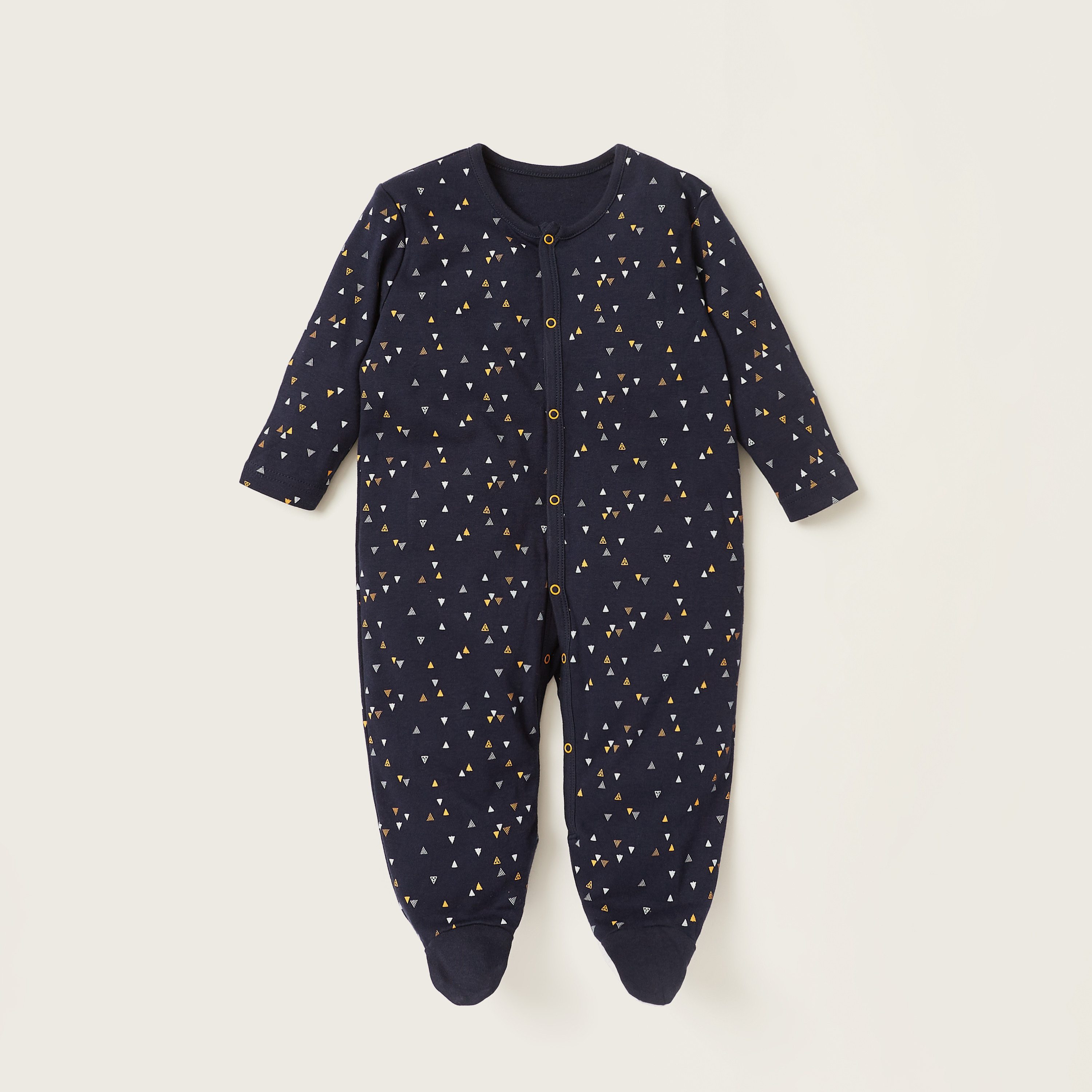 طقم نوم مُغلق القدمين بأكمام طويلة وطبعات من جونيورز-  مجموعة من 3 قطع-baby-boys-clothing-nightwear-sleepsuits-image-2