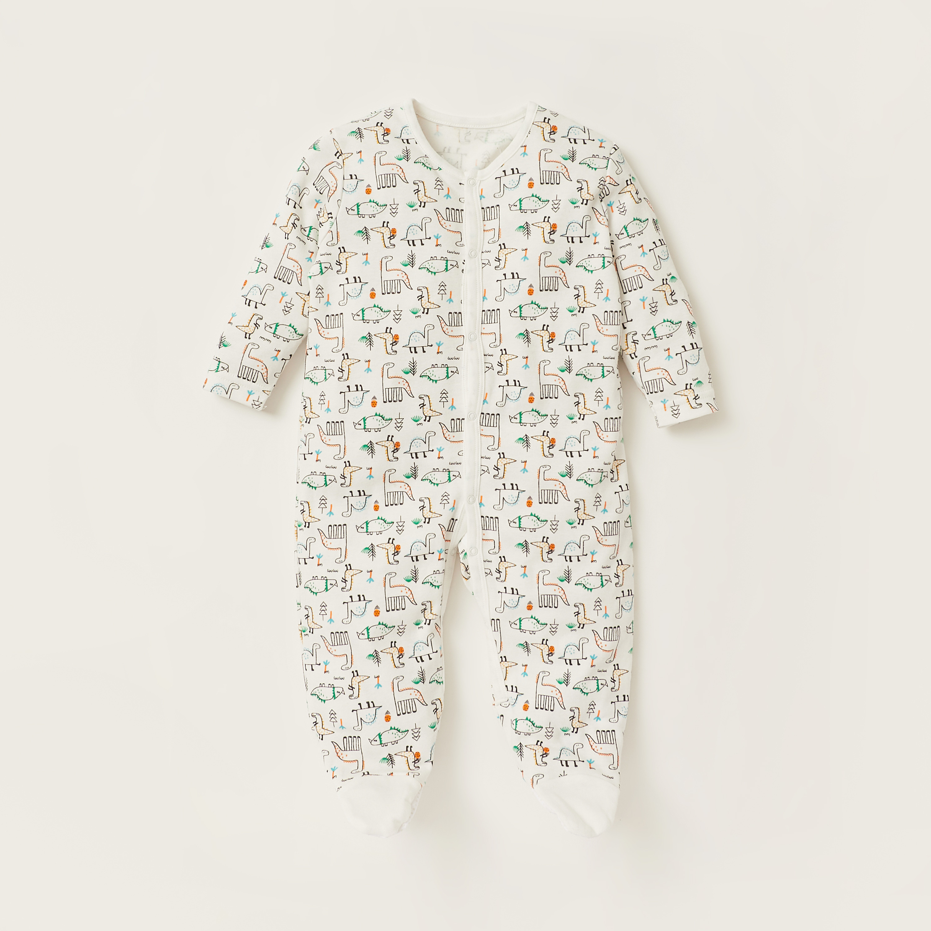 طقم نوم مُغلق القدمين بأكمام طويلة وطبعات من جونيورز-  مجموعة من 3 قطع-baby-boys-clothing-nightwear-sleepsuits-image-4