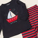 Juniors Graphic Print T-shirt and Striped Print Pyjamas Set-Pyjama Sets-thumbnail-1